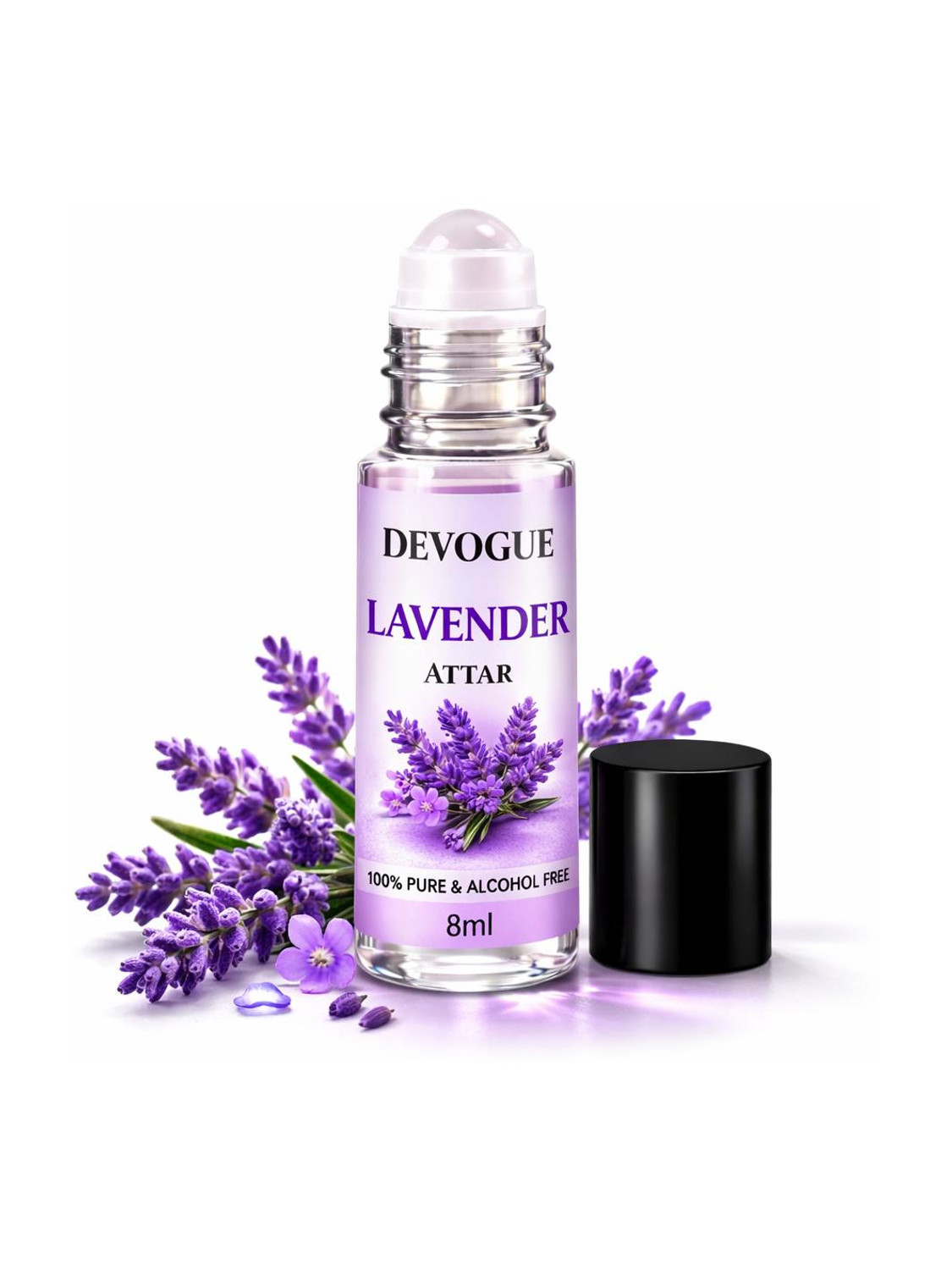 Devogue Lavender Attar 8ml Floral Perfume Oil - Image 1