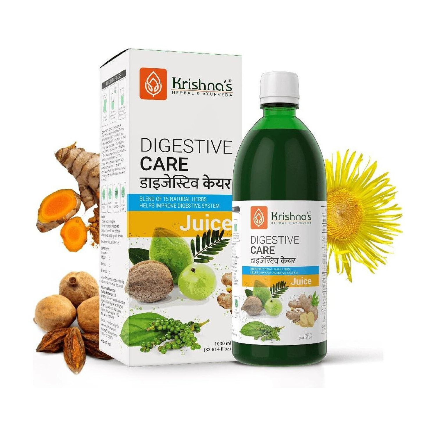 Krishna's Herbal & Ayurveda Digestive Care Juice | Relieves Bloating & Digestive Disorders (1 L) - Image 1