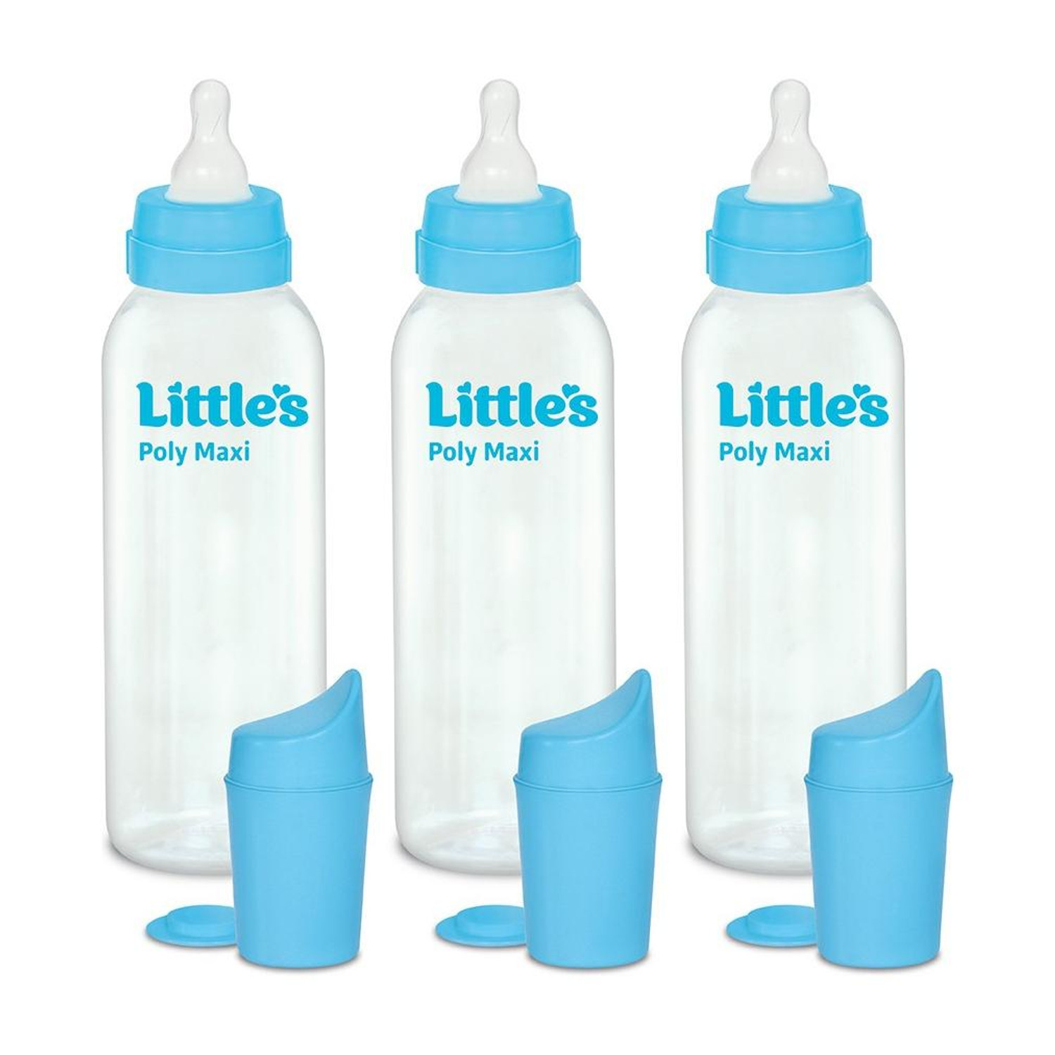 Little's Poly Maxi Feeding Bottle 720ml (Pack of 3, Blue) - Image 1