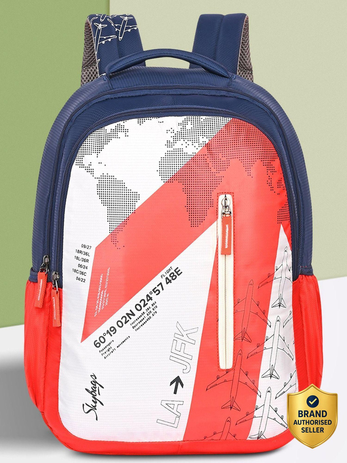 SKYBAGS Medium 23L Casual Printed School Backpack (Orange) - Image 1