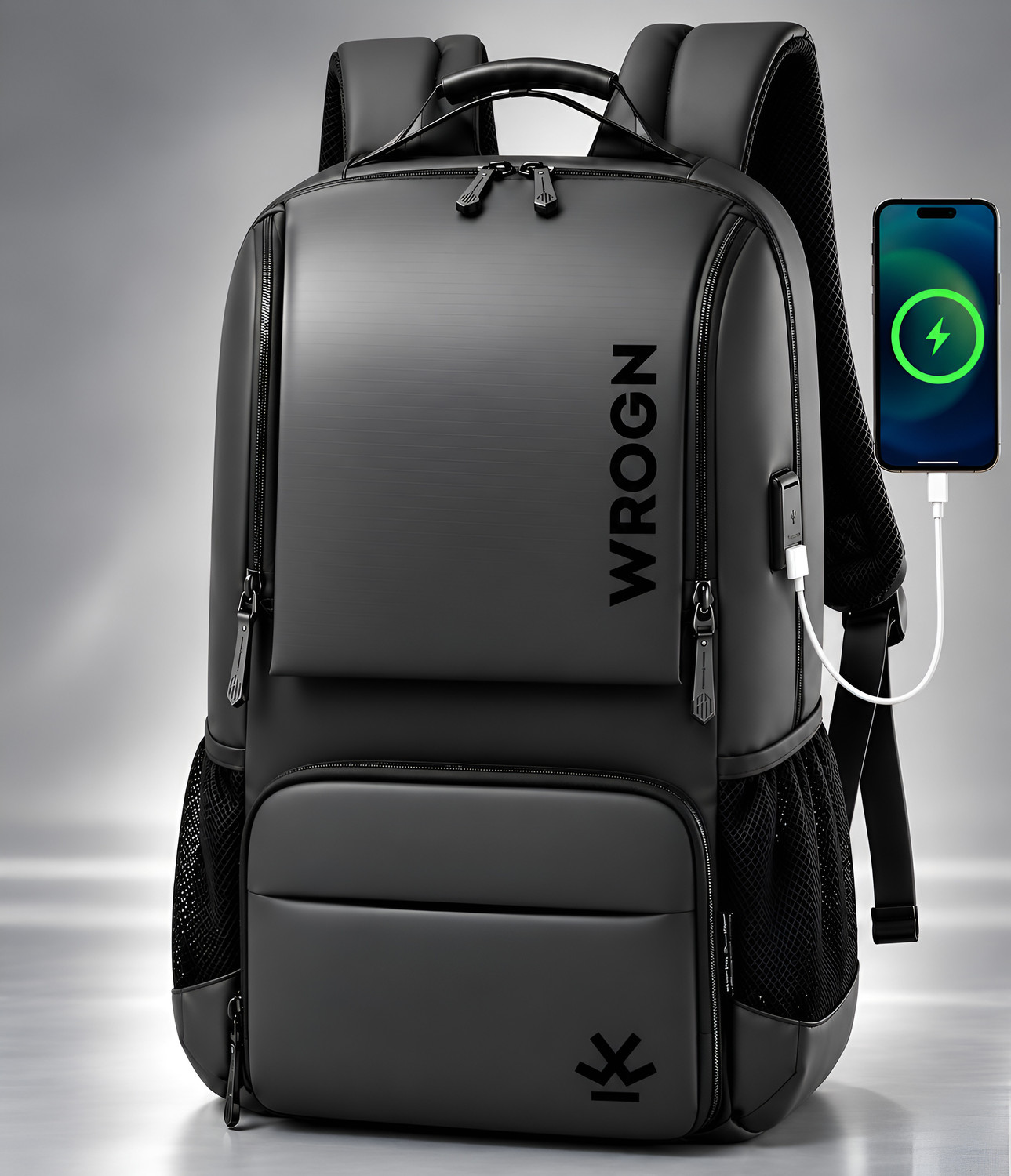 WROGN Multi-purpose laptop bag With anti -theft Pocket For men and women 34 L Laptop Backpack BLACK - Image 1