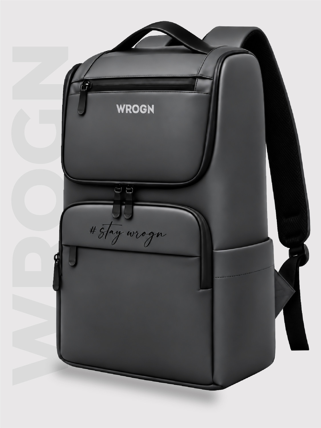 WROGN Large 40L Laptop Backpack Grey Black - Image 1