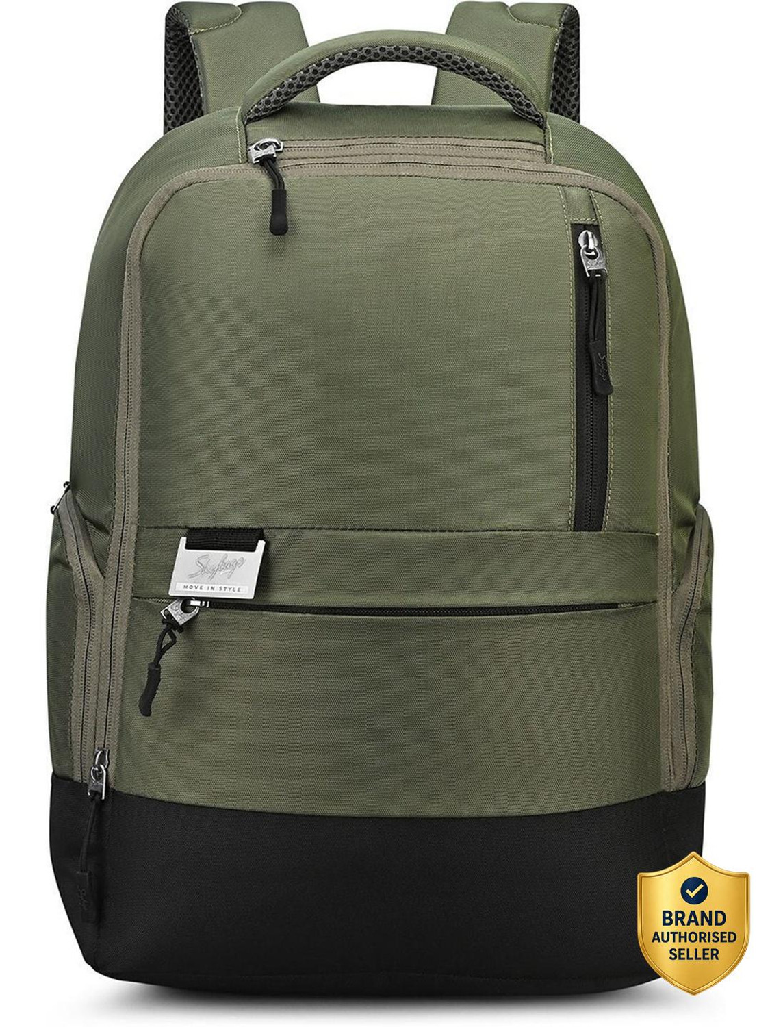 SKYBAGS Small 20 L Laptop Backpack Nero 15 Inch Anti-Theft Laptop Compatible | 3 Compartments | Trolley Sleeve (Green) - Image 1