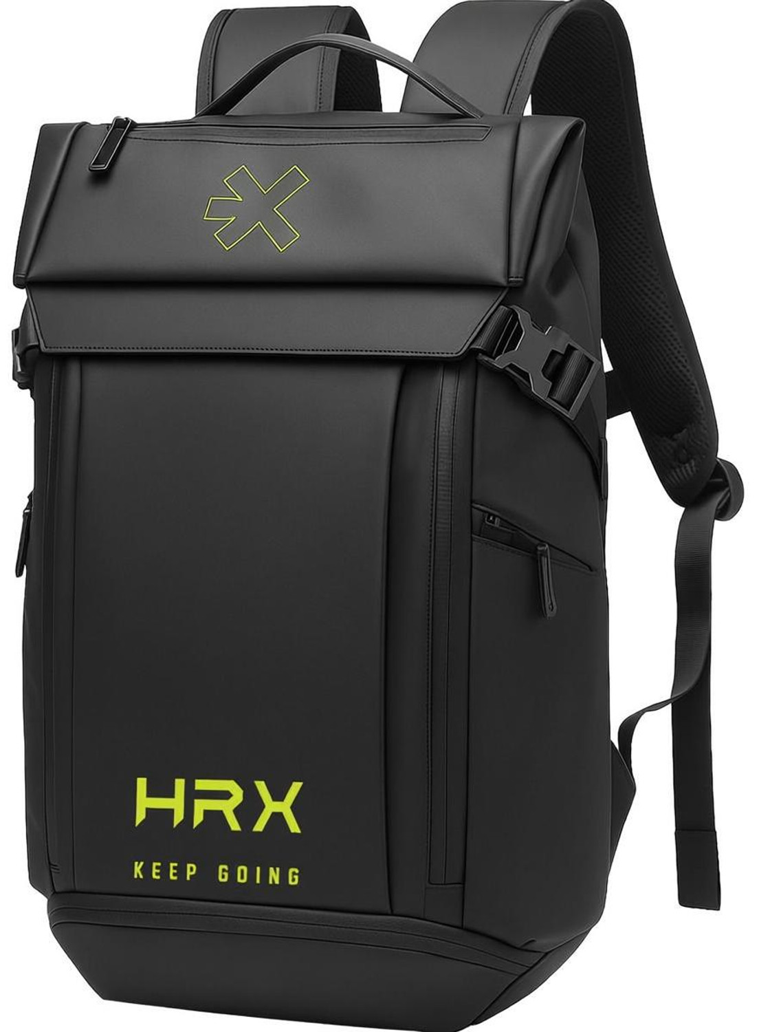 HRX by Hrithik Roshan Large 40 L Laptop Backpack Keep Going Unisex Bag with both Shoe and 180 degree Volt Pocket (Black) - Image 1