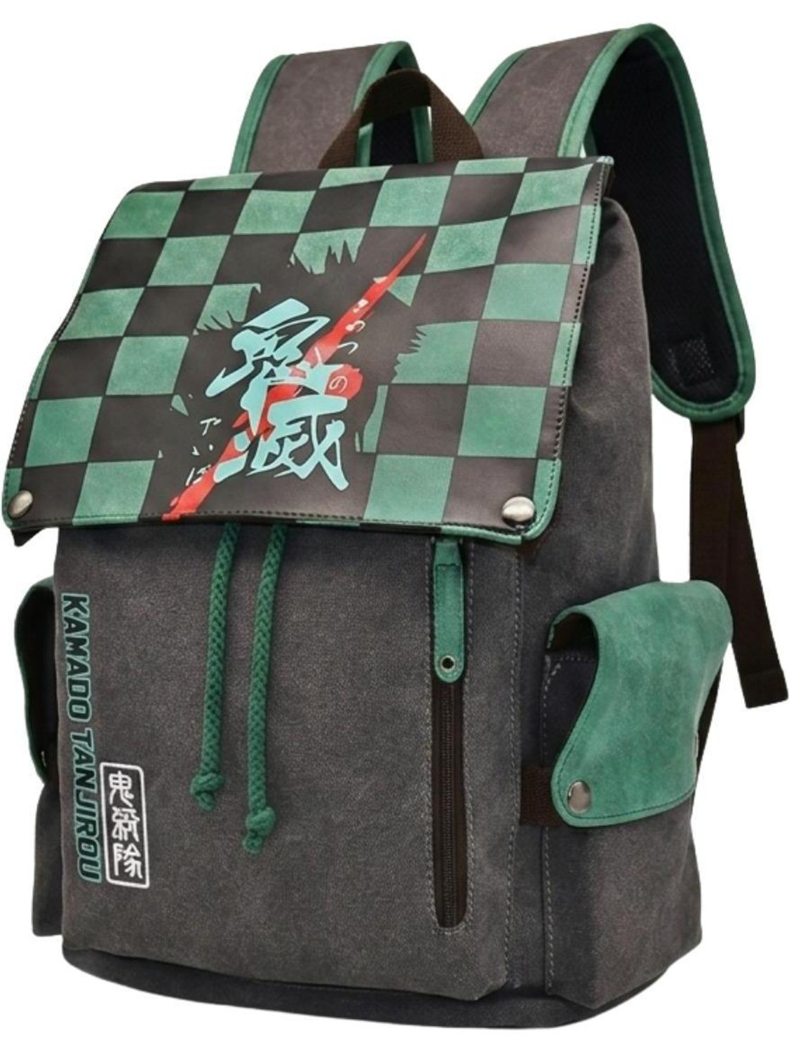 RUVIDO CASO Tanjiro Anime Backpack | Durable Premium Bag for College,Travel, Office & Fans Backpack (Light Green, 35 L) - Image 1