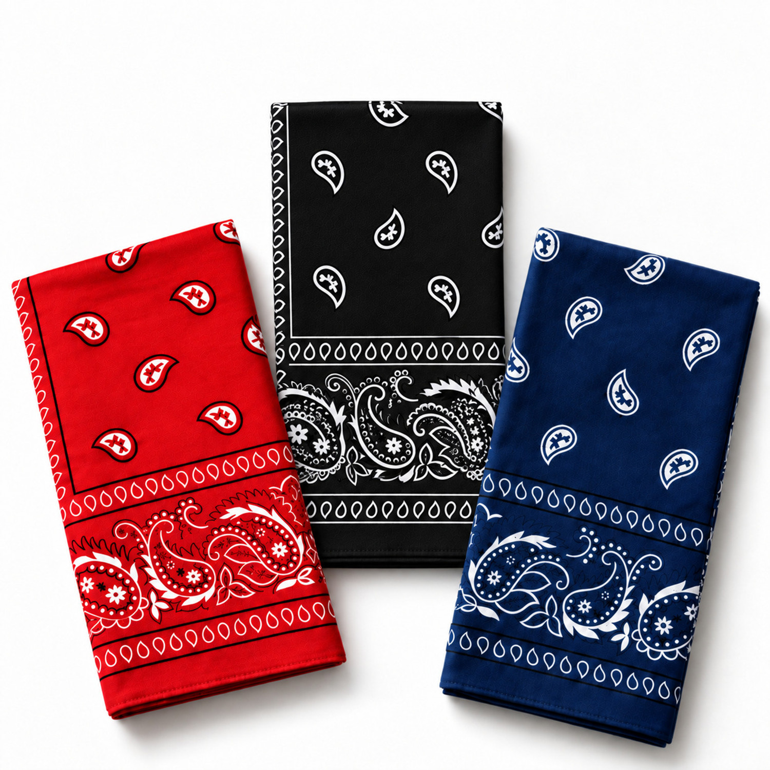 Royal Mart Cotton Paisley Men & Women Printed Bandana (Pack of 3) - Image 1