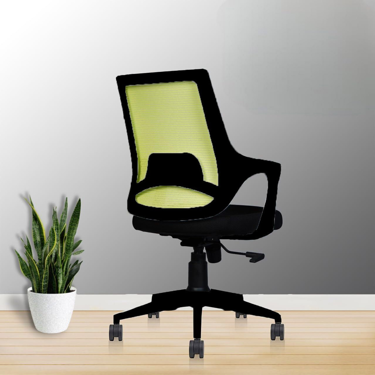 MEASTRO Ergonomic Office Chair | Office Boss Chair | Revolving Chair for Office Fabric Bar Chair (Finish Color - Green, Chrome Finish, DIY(Do-It-Yourself)) - Image 1
