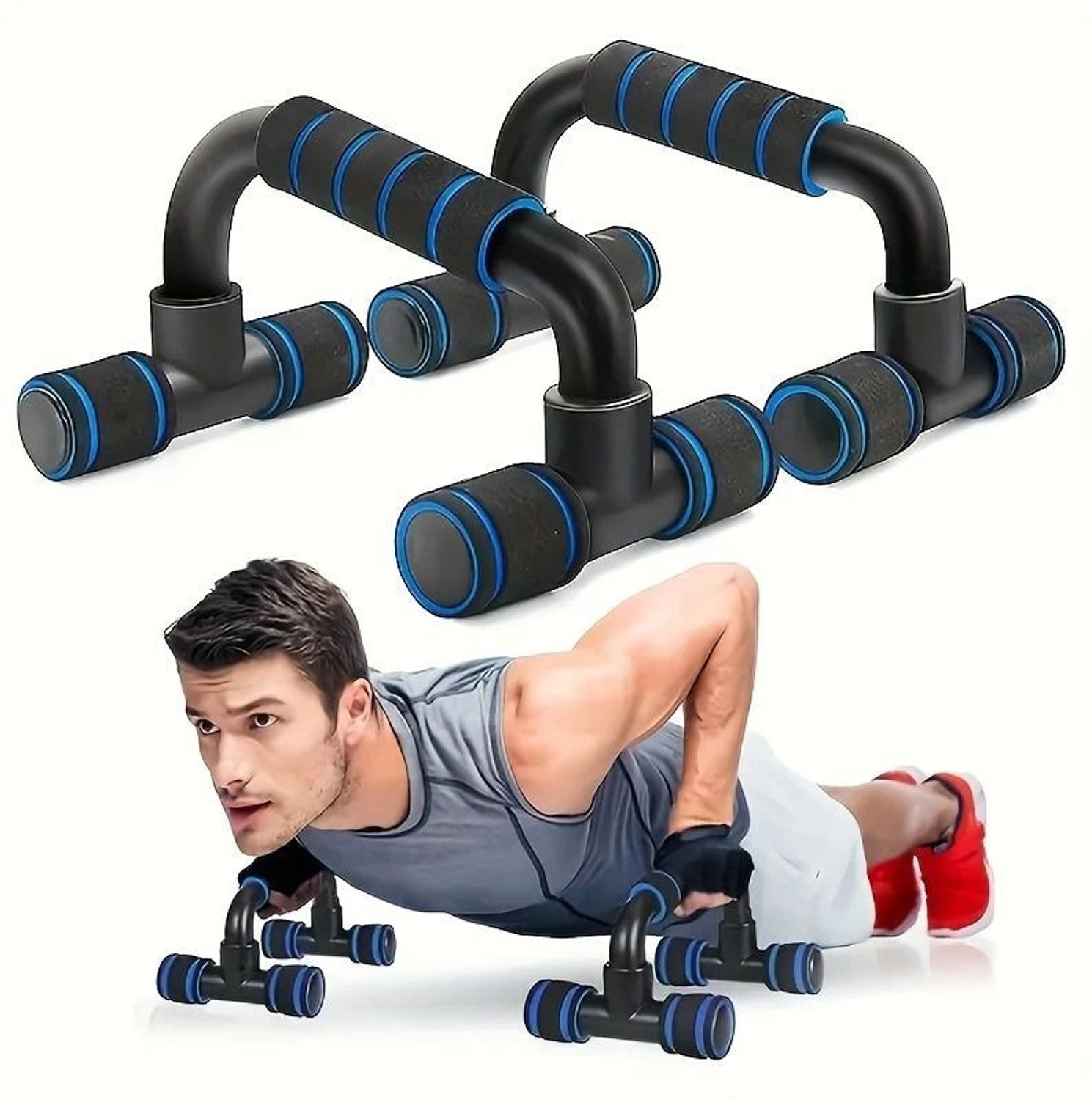 Shopeleven Q6 Push-up Bar Stands Handles Set Multicolor - Image 1