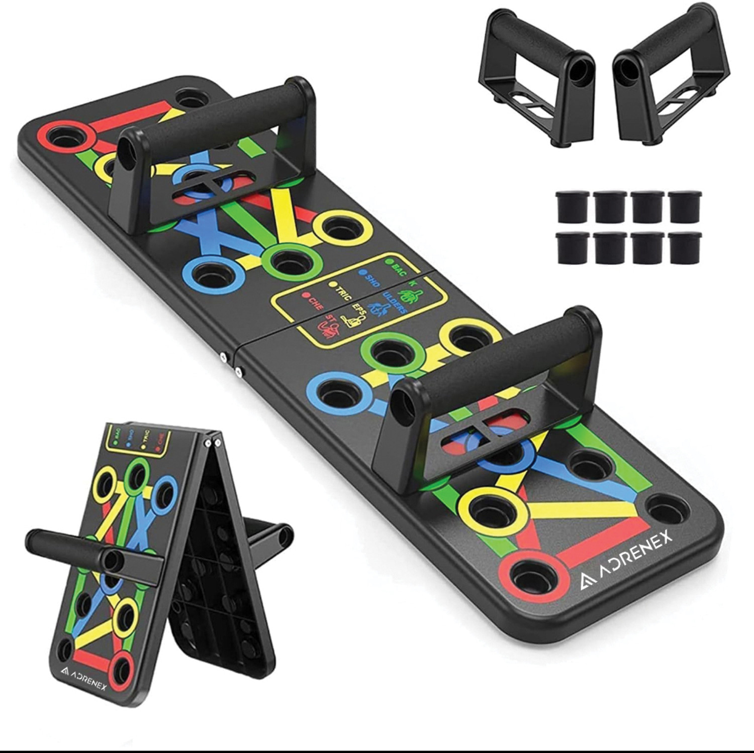Adrenex 15-in-1 Push Up Board, Black - Image 1