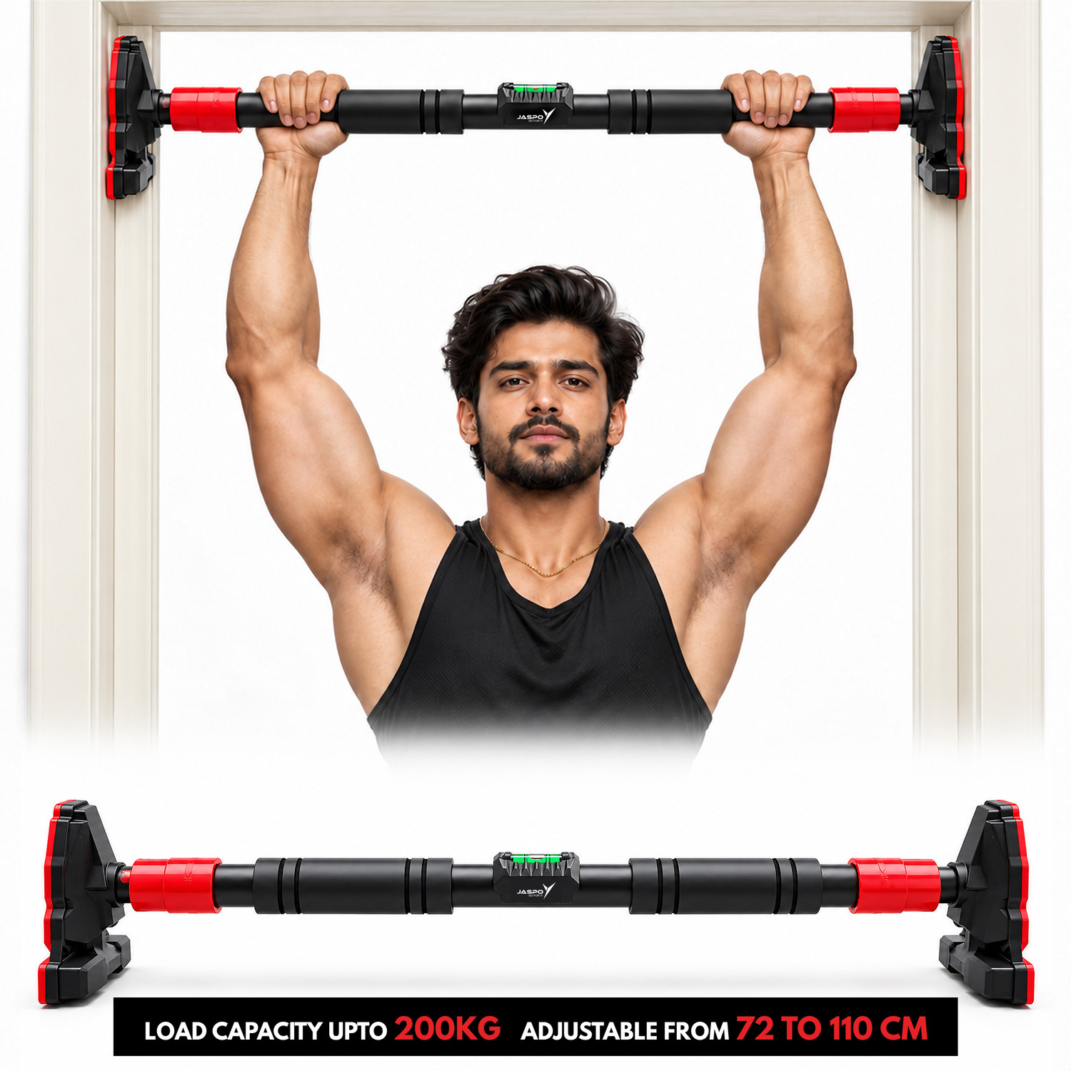Jaspo Roar Heavy Duty Pull Up Bar, Black - Image 1