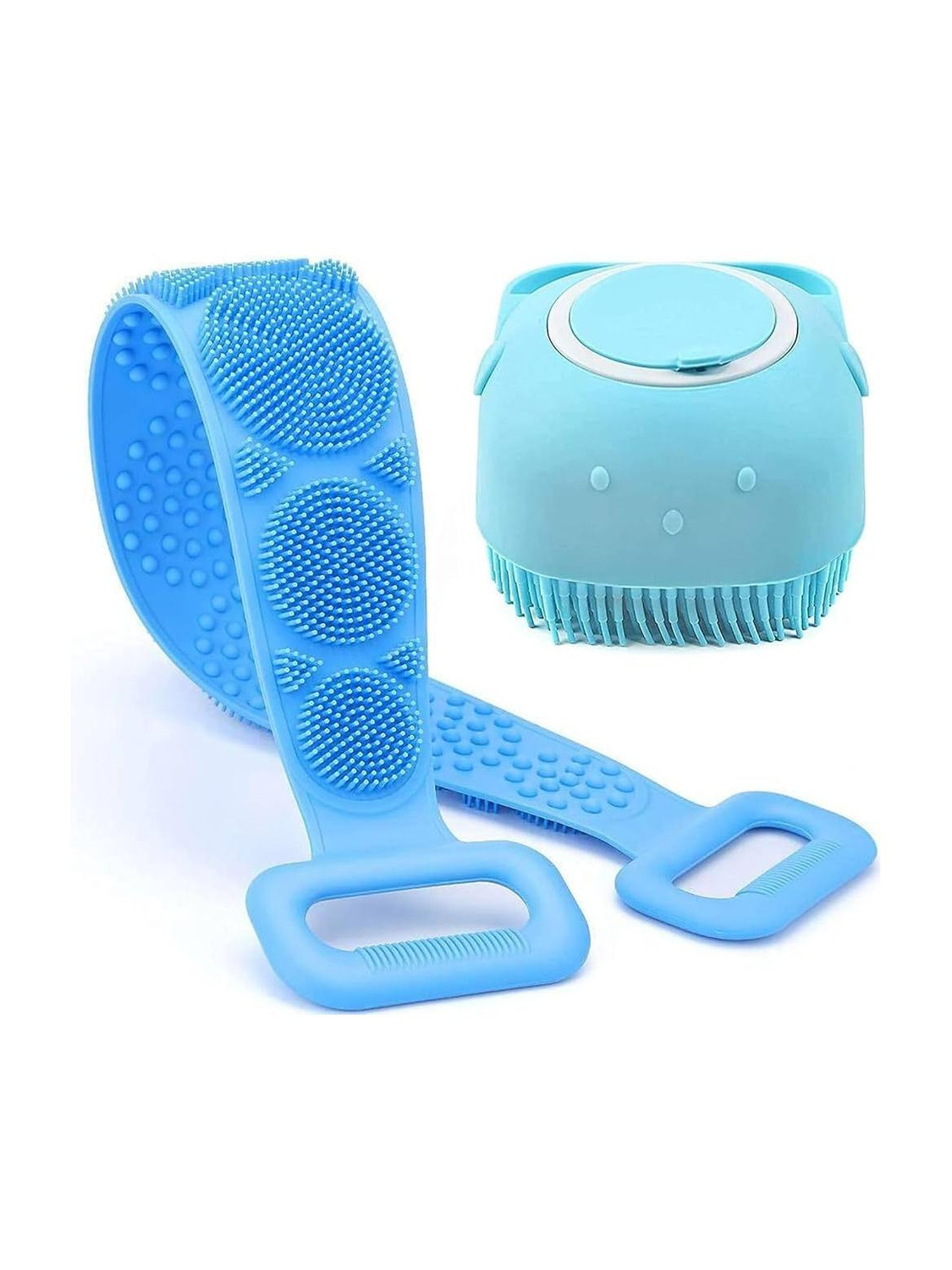 VILFLY 2 in 1 Bath Combo of Silicone Body Back Scrubber & Bathing Brush (multicoore) - Image 1