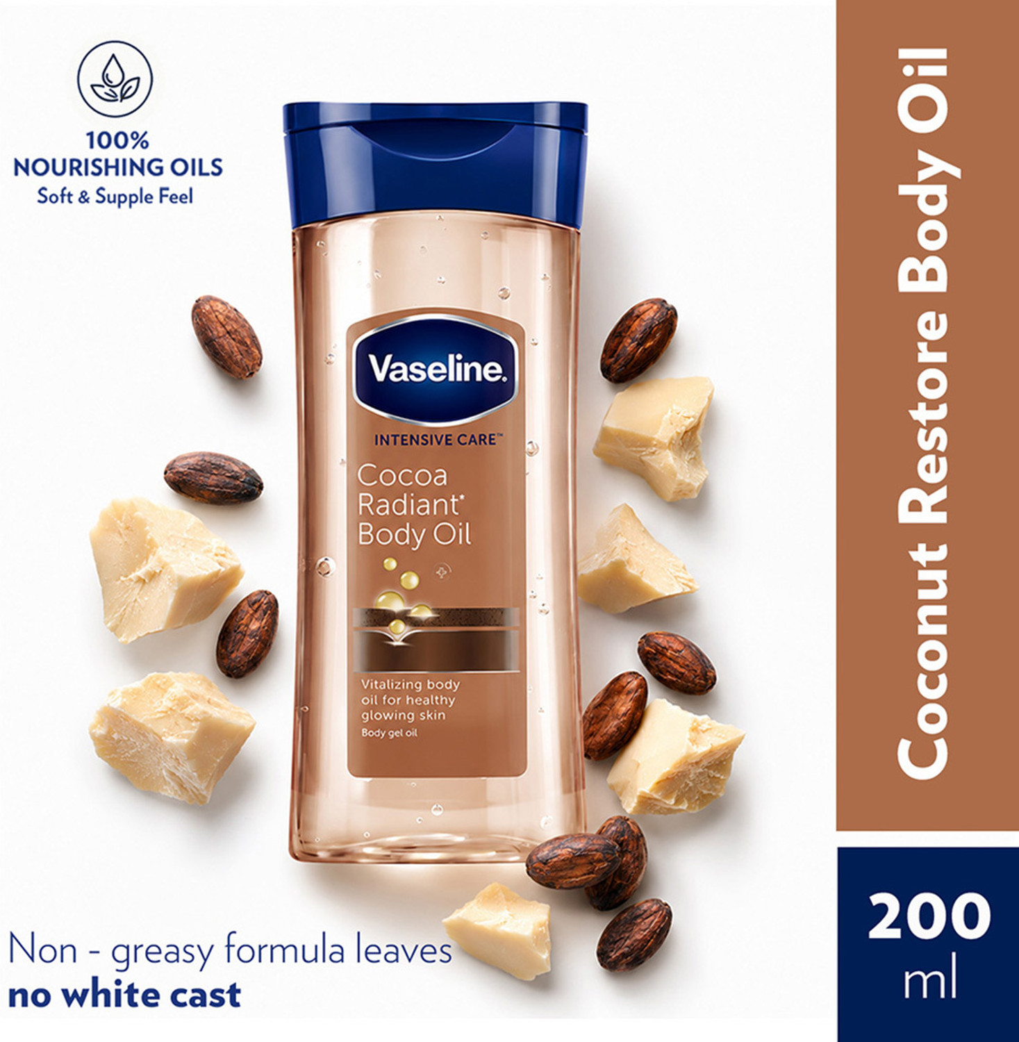 Vaseline Intensive Care Cocoa Radiant Body Oil (200 ml) - Image 1