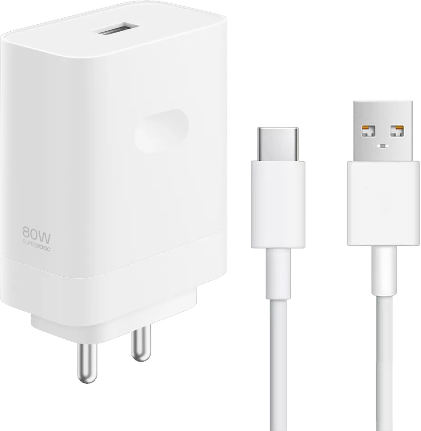 EYNK 80 W SuperVOOC 7.3 A Wall Charger for Mobile with Detachable Cable (White, Cable Included) - Image 1