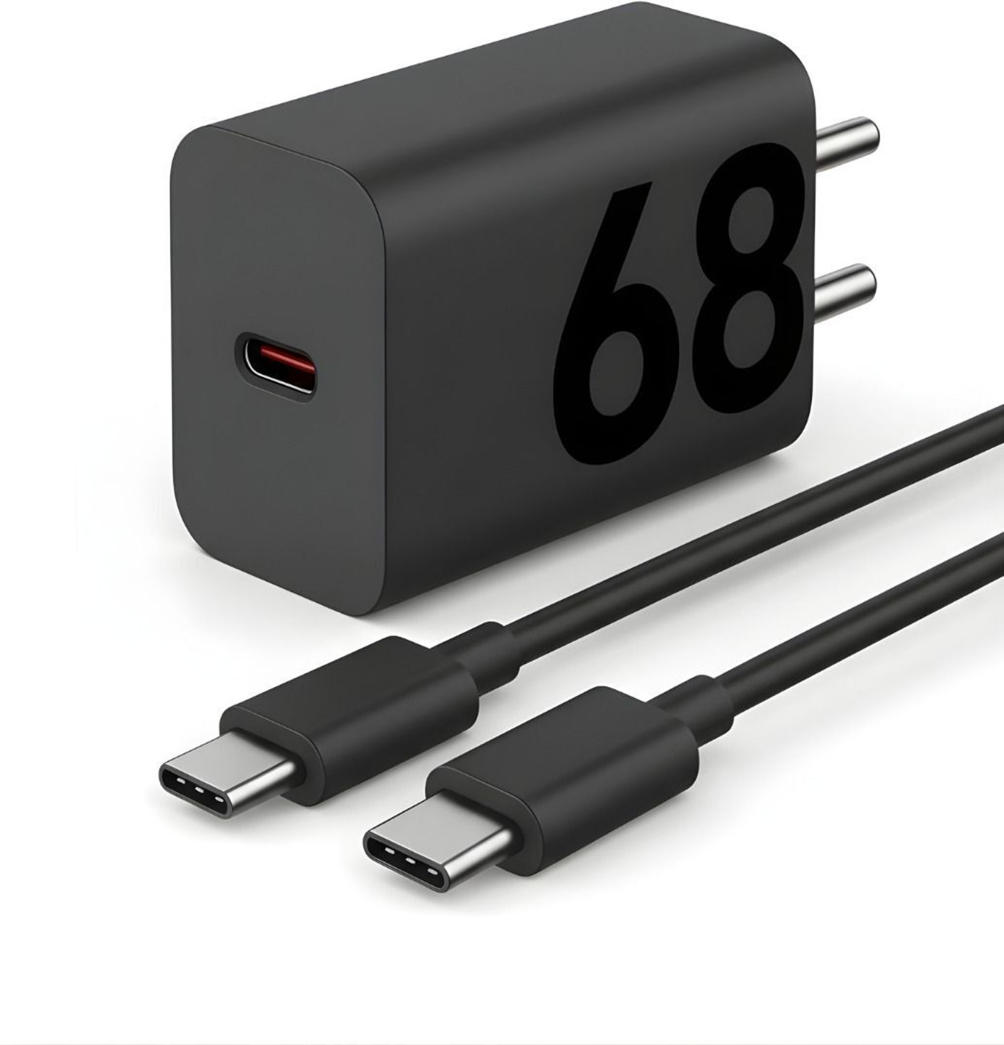 MMAK Motorola 68W Turbo Power Fast Charger with fFast Type-C to C Cable à¤à¤¾à¤°à¥à¤à¤° (à¤à¤¾à¤²à¤¾, à¤à¥à¤¬à¤² शामिल हà¥) - Image 1