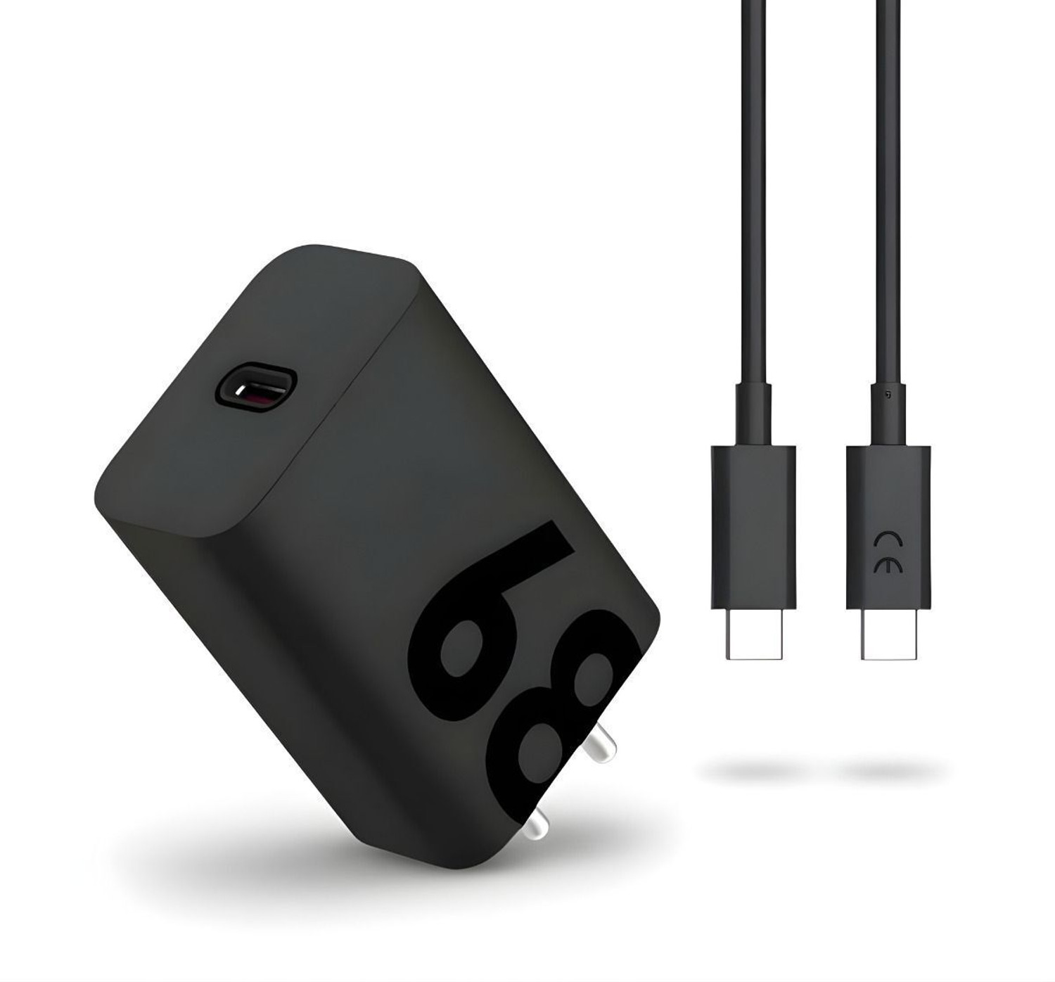 MAK 68 W Quick Charge 5 A Wall Charger for Mobile with Detachable Cable (Black, Cable Included) - Image 1
