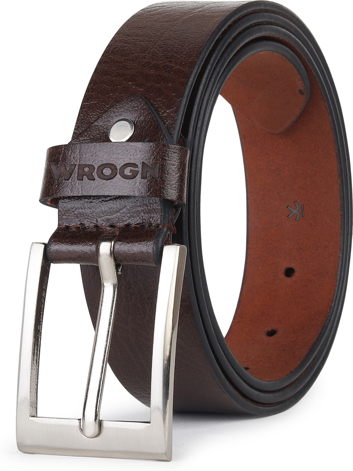 WROGN Men Formal, Casual, Evening, Party Brown Genuine Leather Belt - Image 1