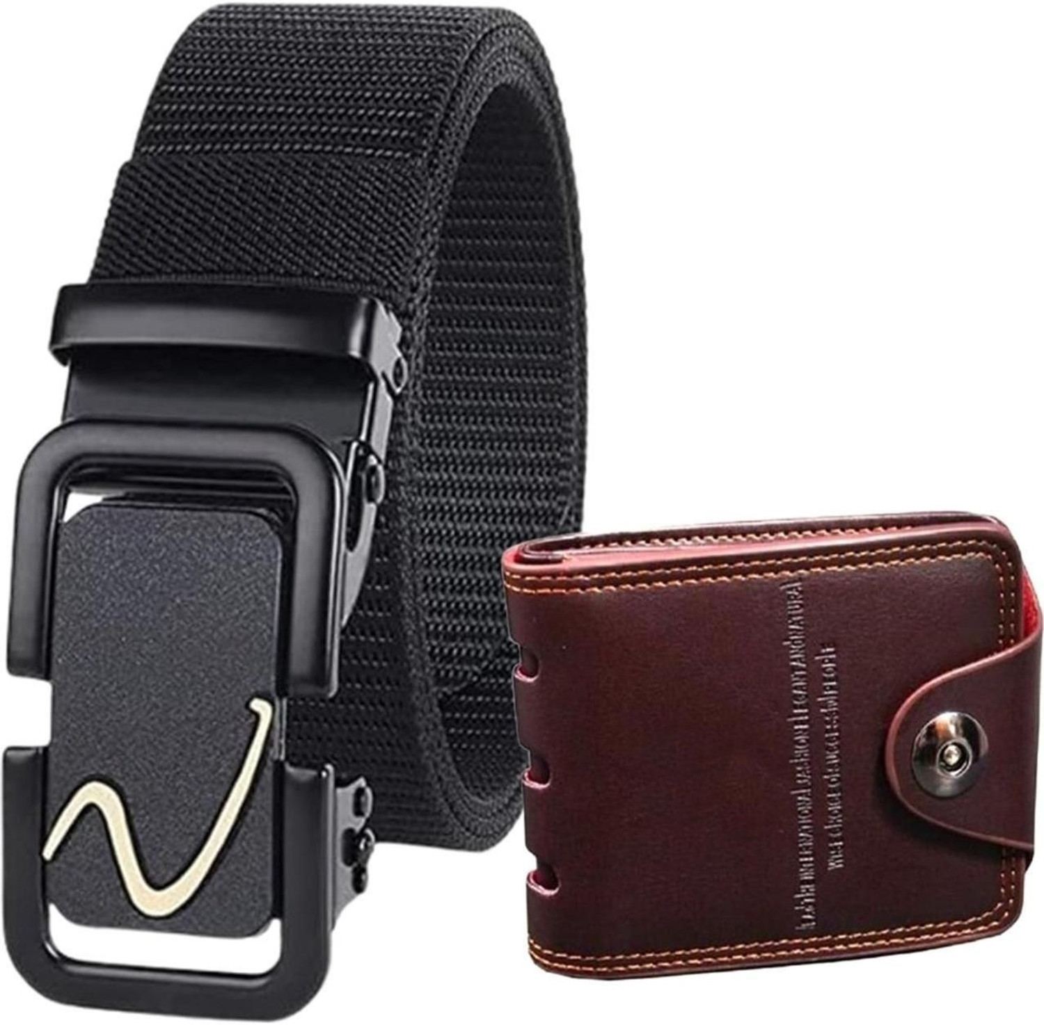 LAER Men Casual Black Nylon Belt - Image 1