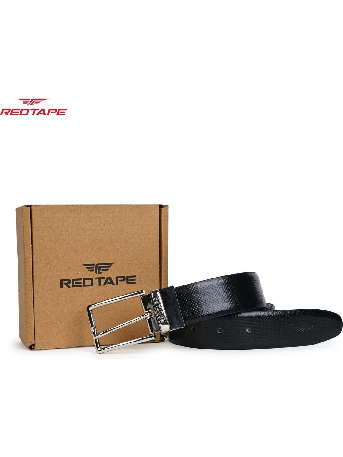 RED TAPE Men Formal Black, Brown Genuine Leather Reversible Belt - Image 1