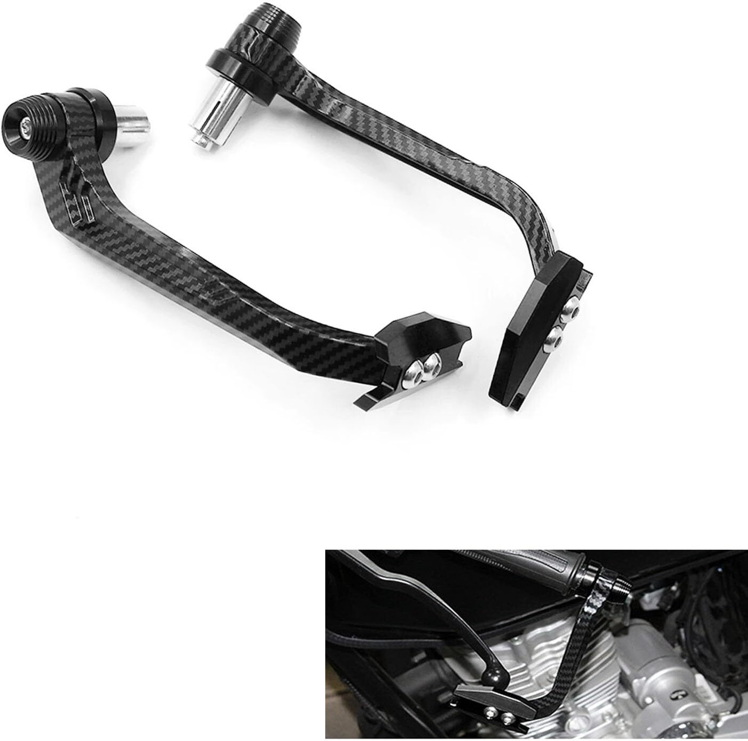 ASRYD Bike Handlebar Hand Protector Carbon Color Metal Body Heavy Hand Protecter Black Handlebar Hand Guard (KTM, Yamaha, Hero, Honda, Hyosung, Ducati, TVS, Harley Davidson, BMW Motorrad, Aprilia, Suzuki) - Image 1