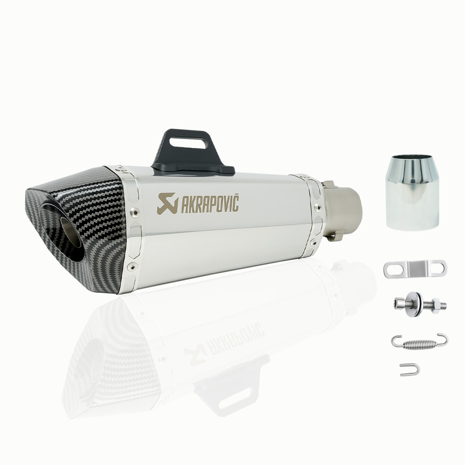 Vagary Silver Universal Hexa Cut Akrapovic Exhaust with DB Killer - Image 1
