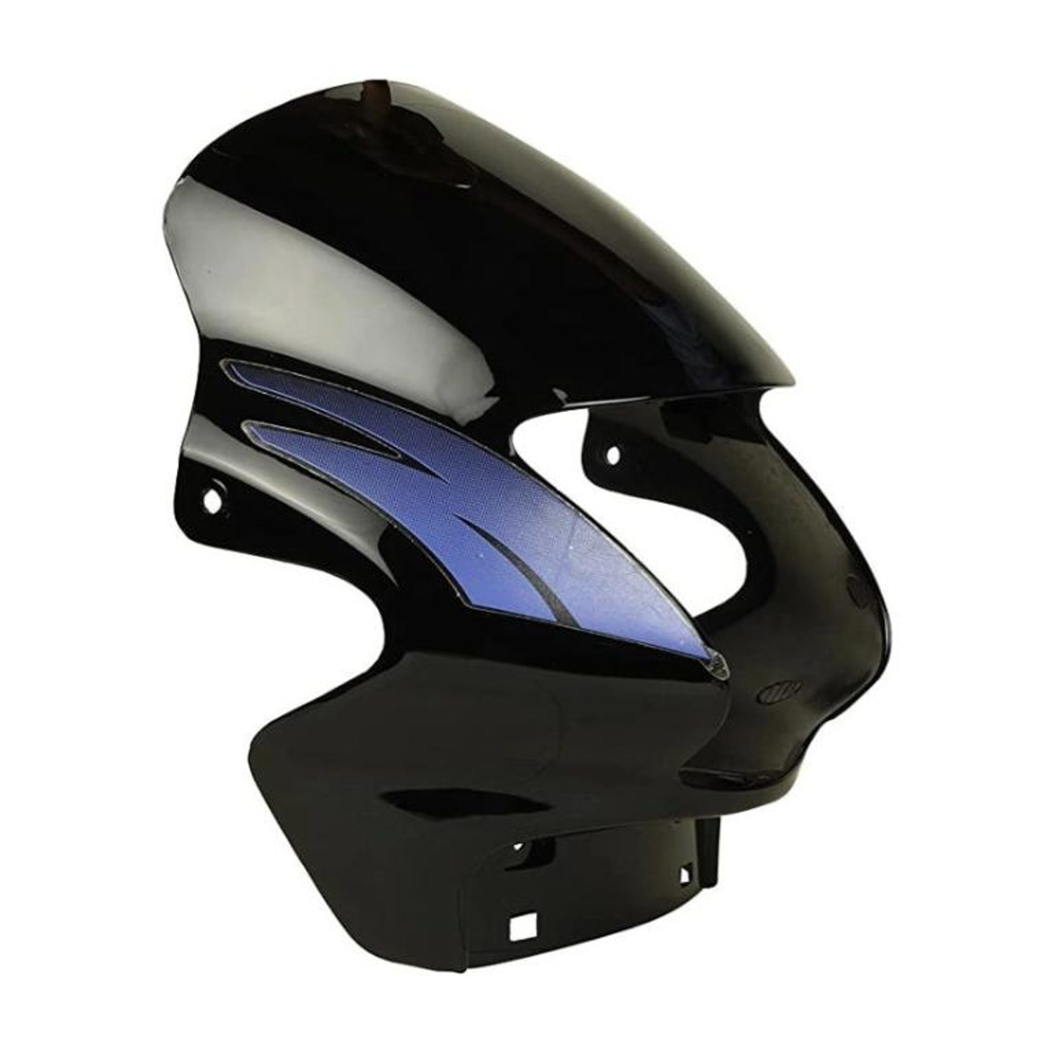 KTC Premium Passion Plus Black Blue Visor Bike Headlight Visor - Image 1