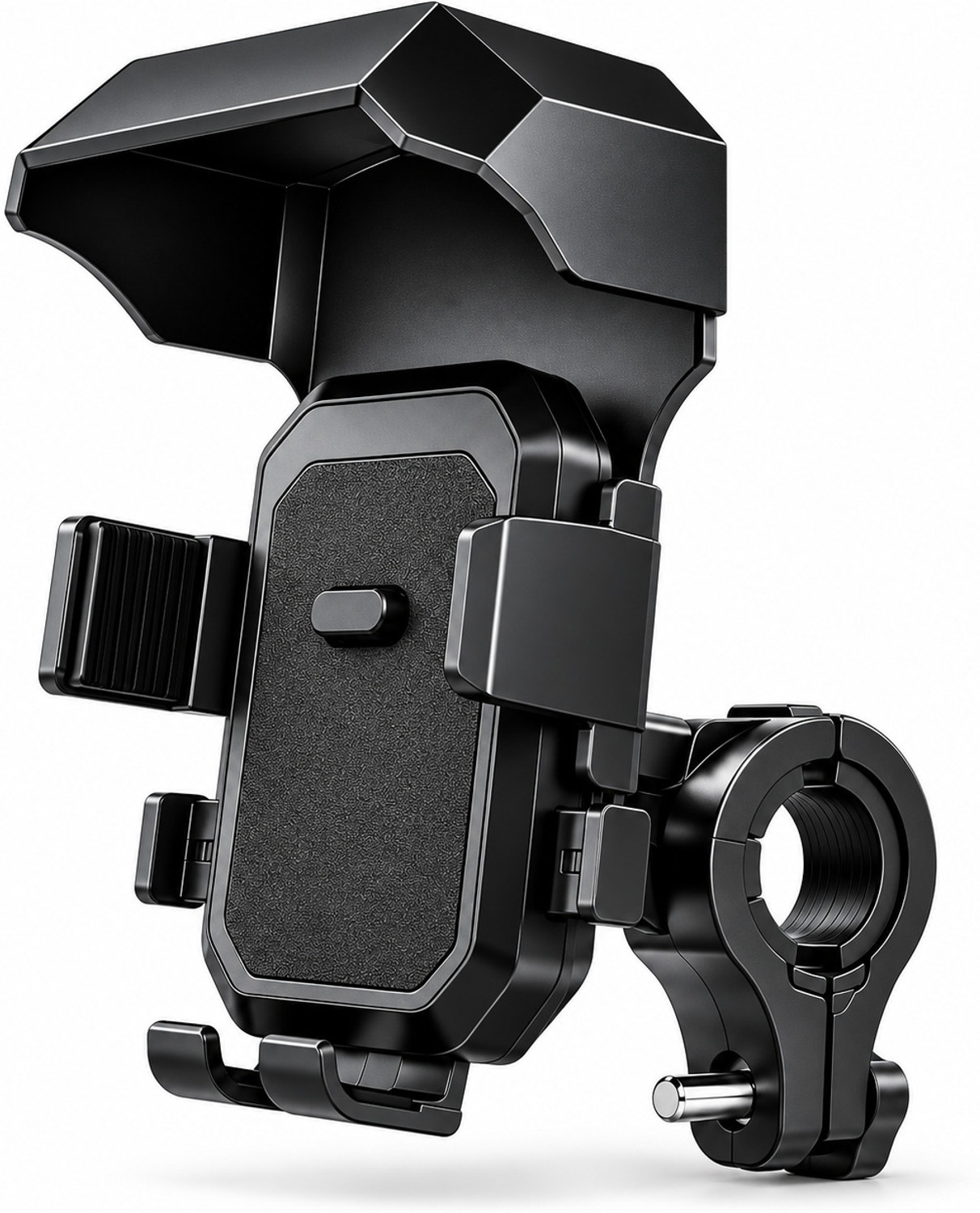 TRUWEL Universal Bike Phone Holder with Sunshade Heavy Duty Handlebar Mount Bike Mobile Holder (Black) - Image 1