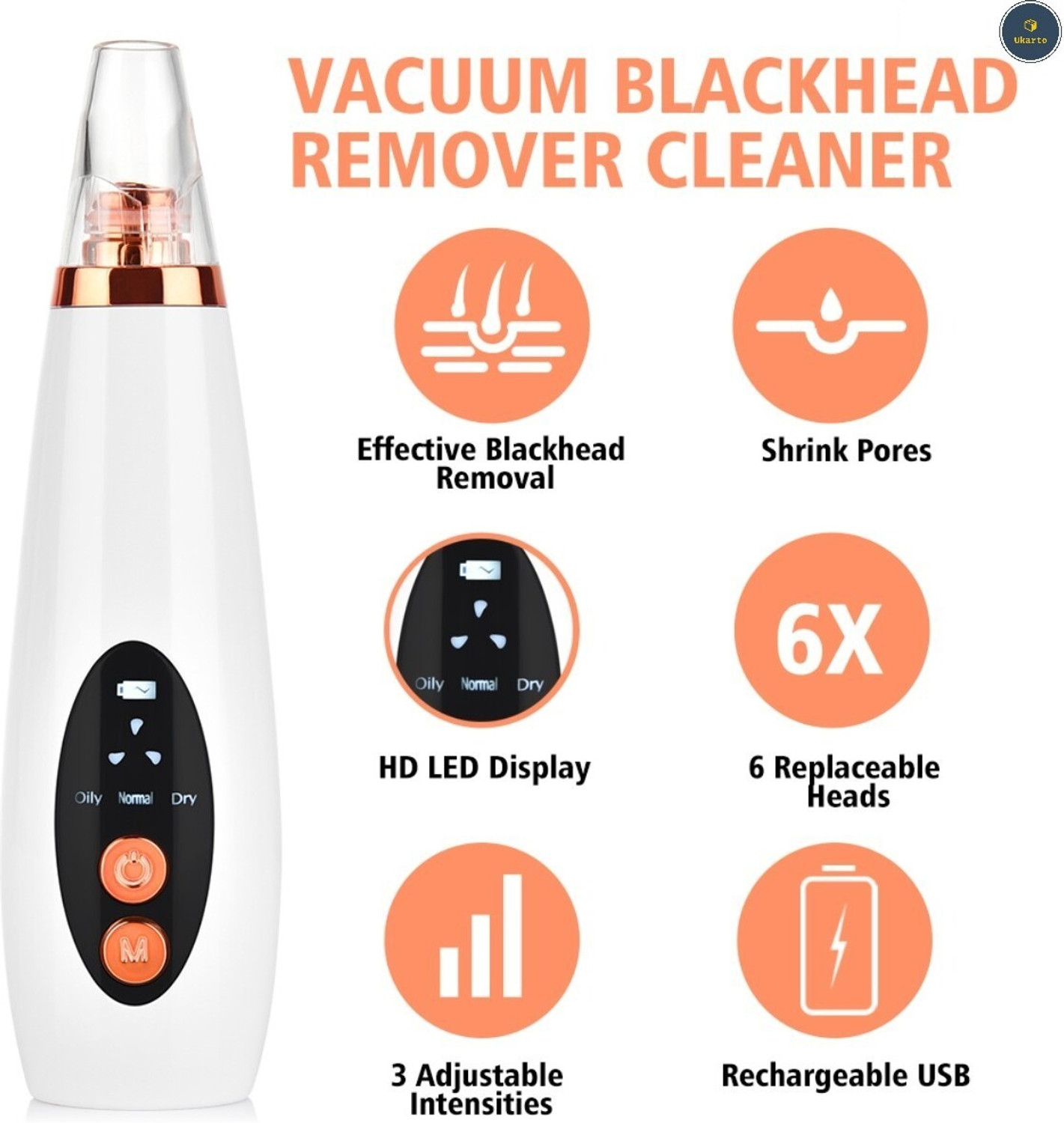 Ukarto Plastic Blackhead Remover Vacuum Suction Device (Pack of 6) - Image 1