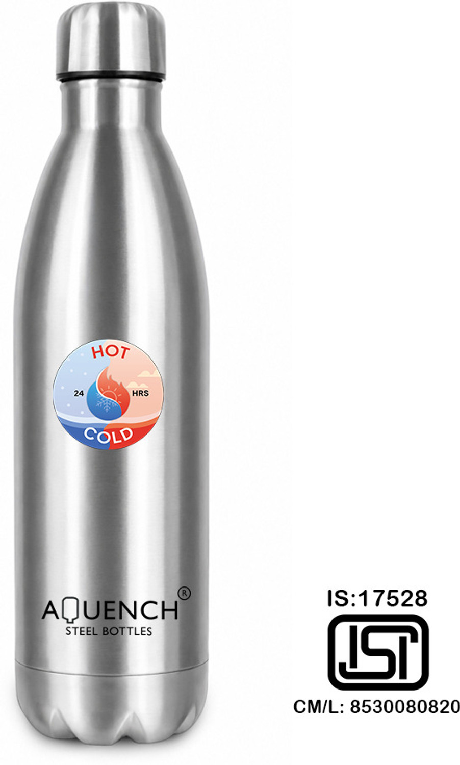 AQUENCH Cola VACUTECH 1000 ml Steel Bottle (Pack of 1, Steel/Chrome) - Image 1