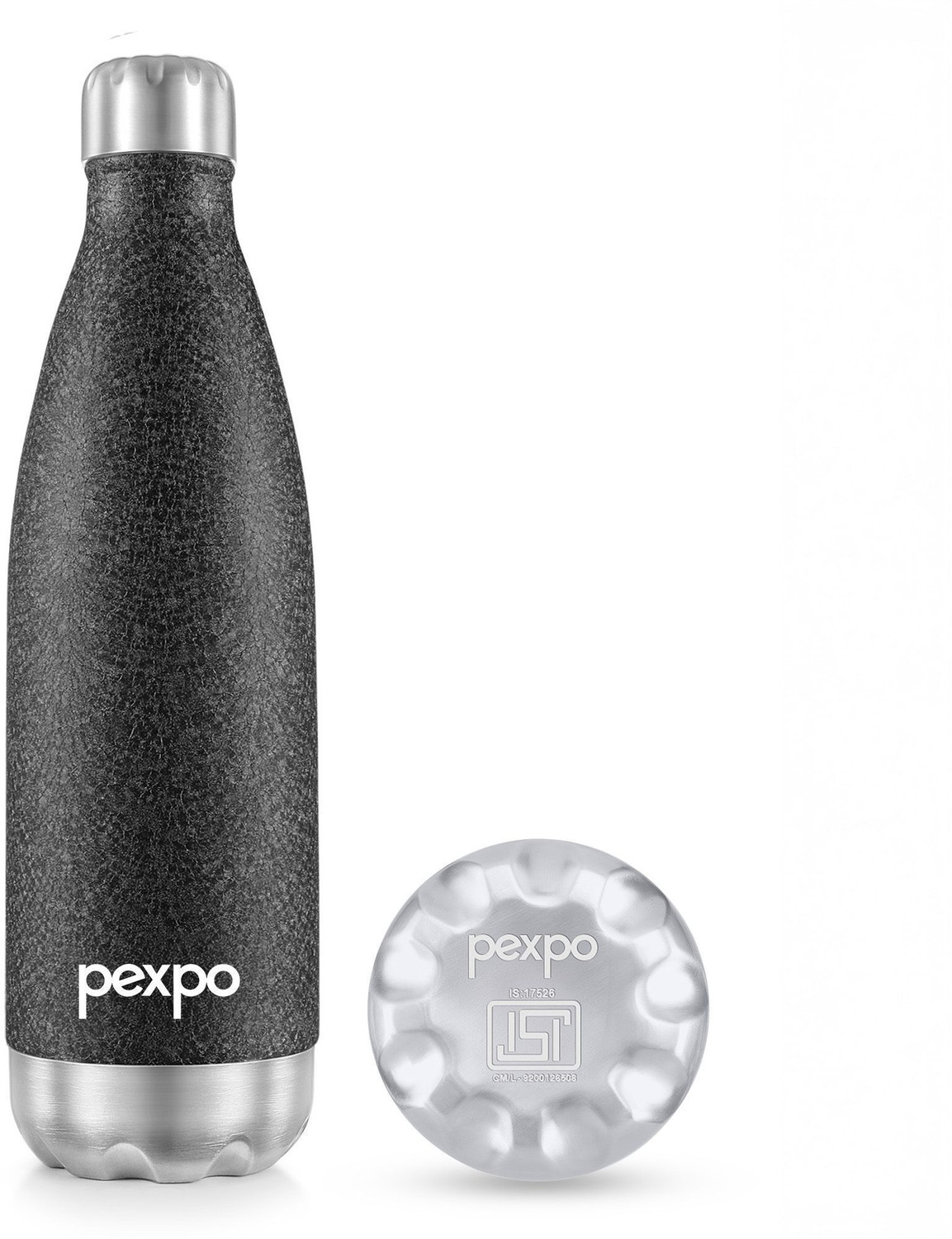 Go24 Hot and Cold Water Bottle ISI Certified Thermosteel flask, Leakproof Electro 980 ml Stainless Steel Flask (Pack of 1, Black) - Image 1