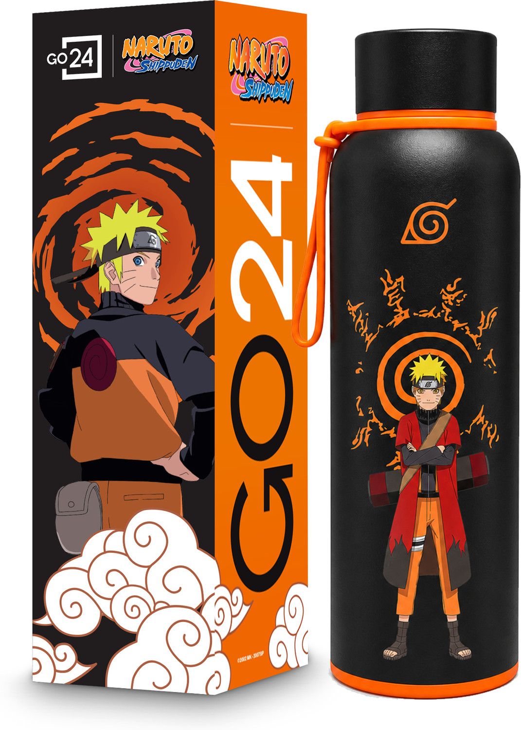 Go24 Hot and Cold Water Bottle ISI Certified Thermosteel flask,Leakproof Bravo-Naruto 700 ml Stainless Steel Flask (Pack of 1, Black) - Image 1