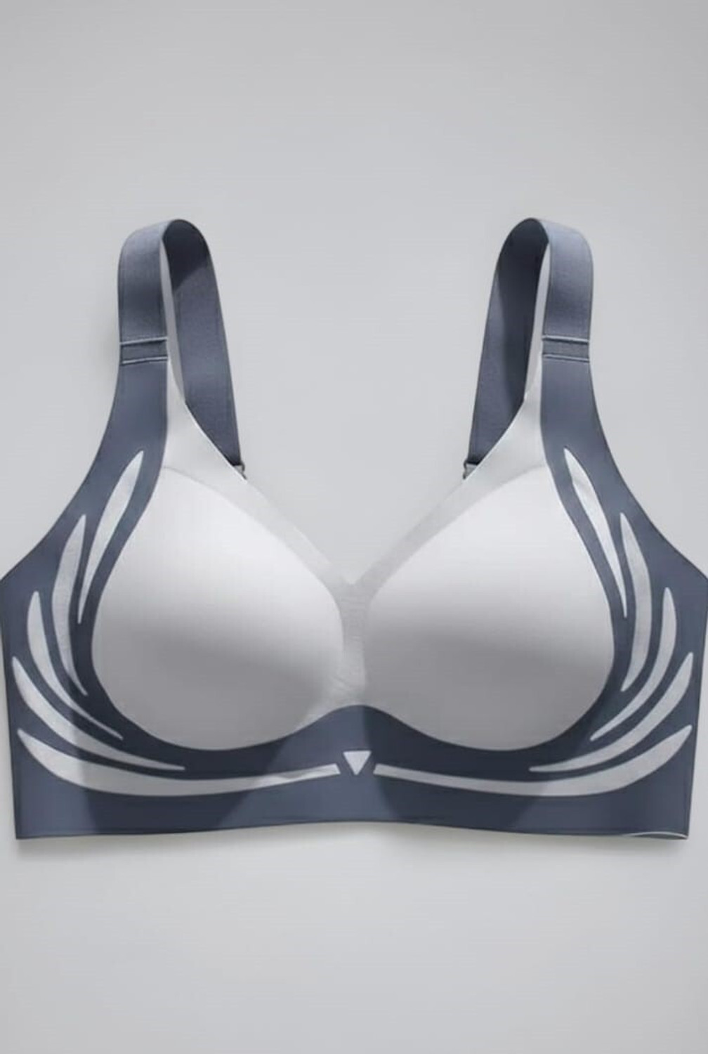 NishtaraFashion Women Sports Lightly Padded Bra (Grey, White) - Image 1
