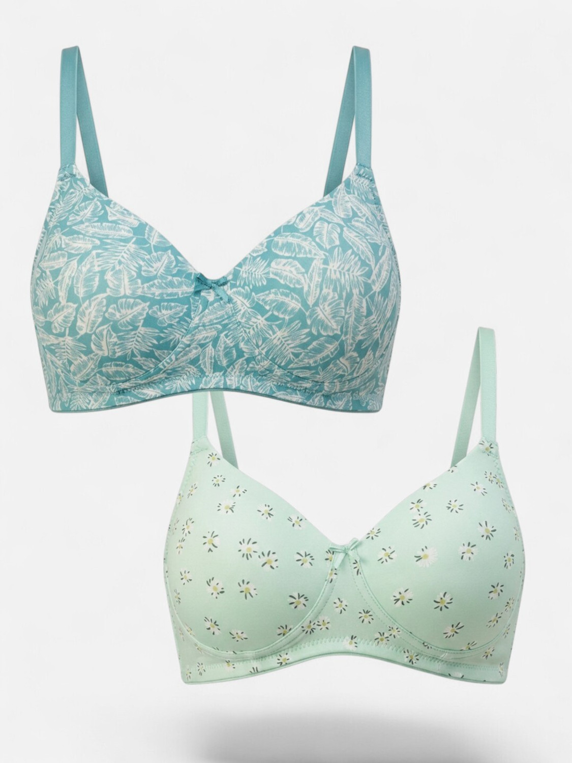 LEADING LADY Pack of 2 Women T-Shirt Lightly Padded Bra Multicolor - Image 1