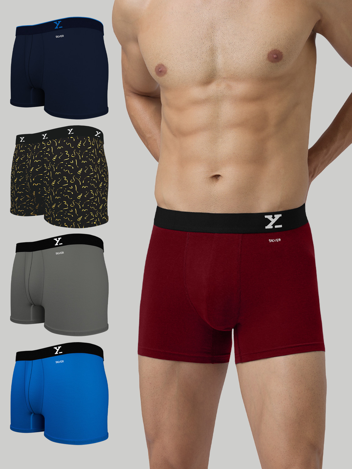 XYXX Pack of 5 Self Design Men Trunk - Image 1