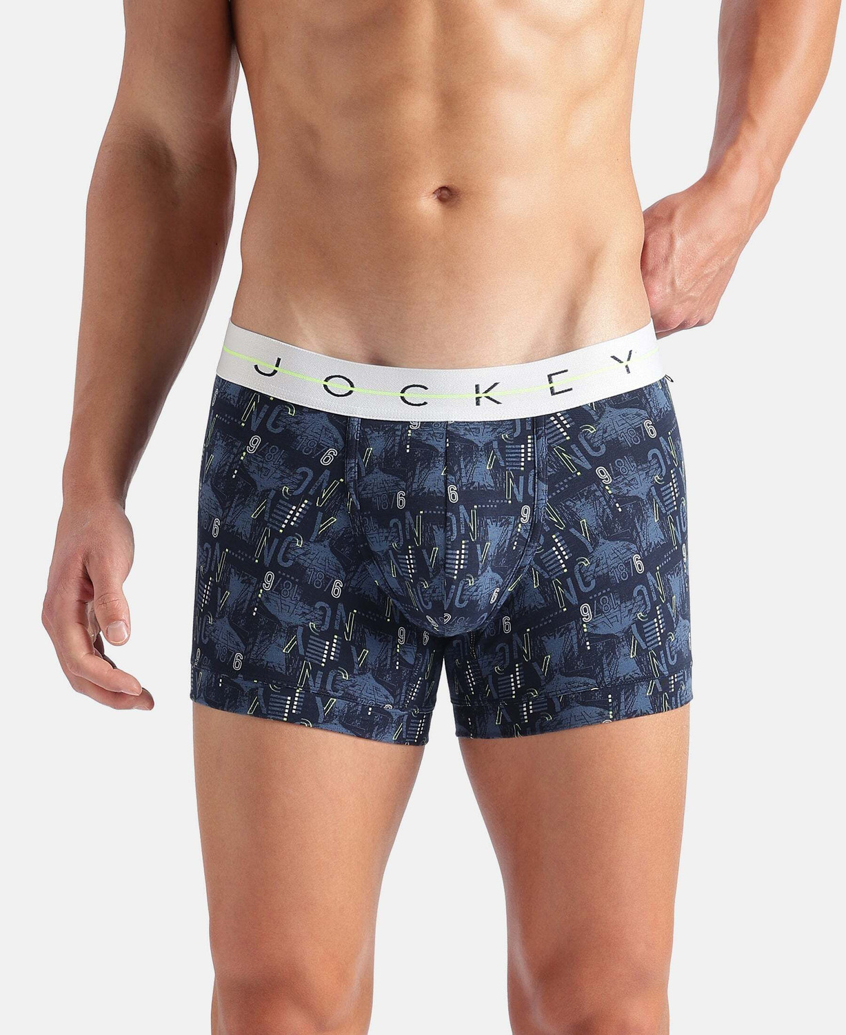 JOCKEY NY02 Super Combed Cotton Elastane Stretch Printed Men Trunk - Image 1