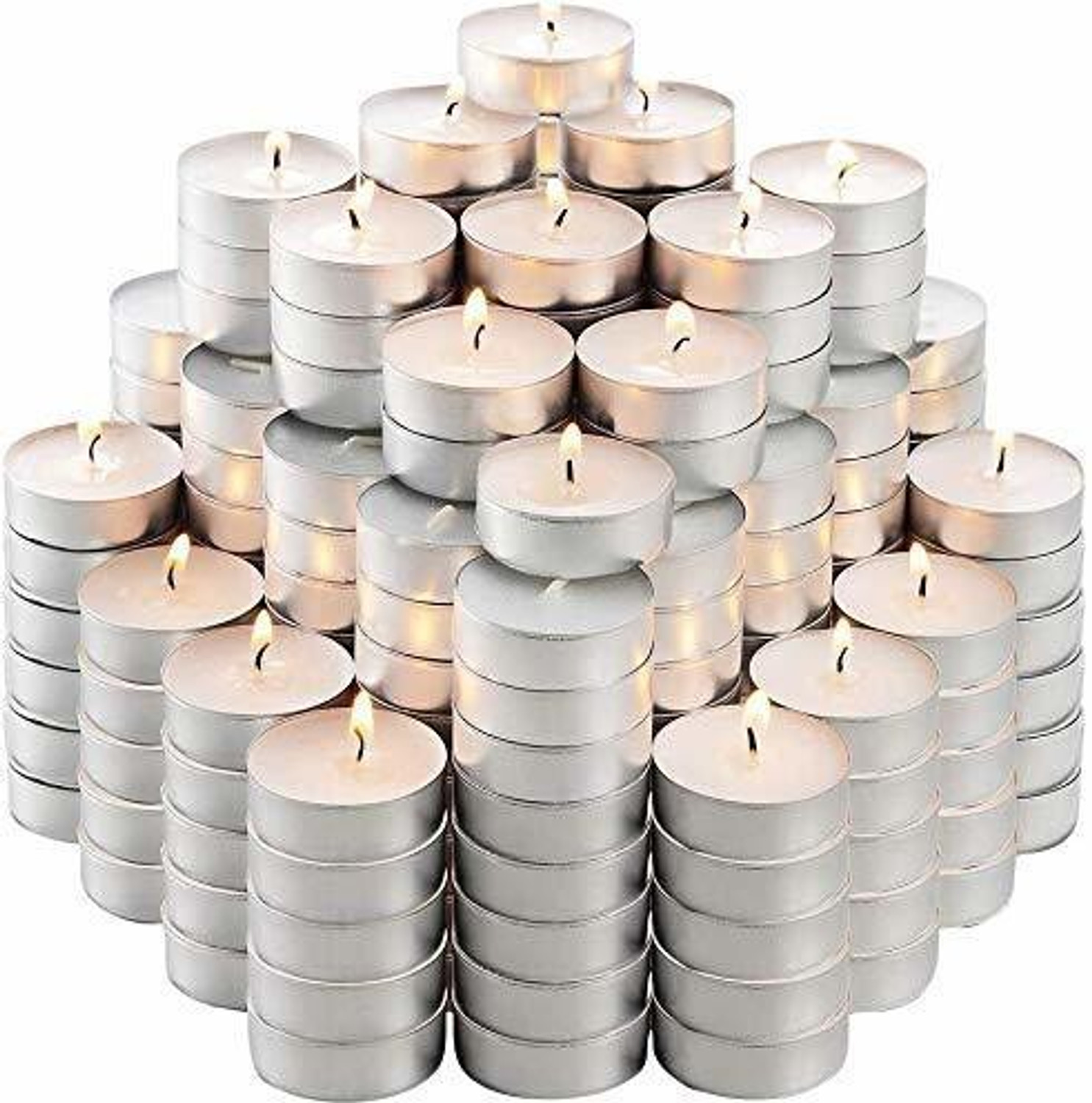 Silverlight Tea Light Candles Unscented Wax & Smokeless Candles for Diwali/Home/Birthday Candle (White, Pack of 25) - Image 1