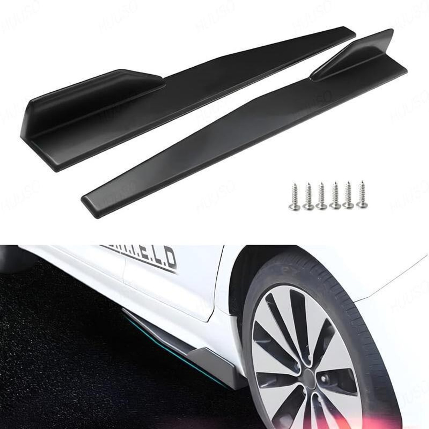 HUUSO Car Side Skirt 75cm Black Pair - Image 1