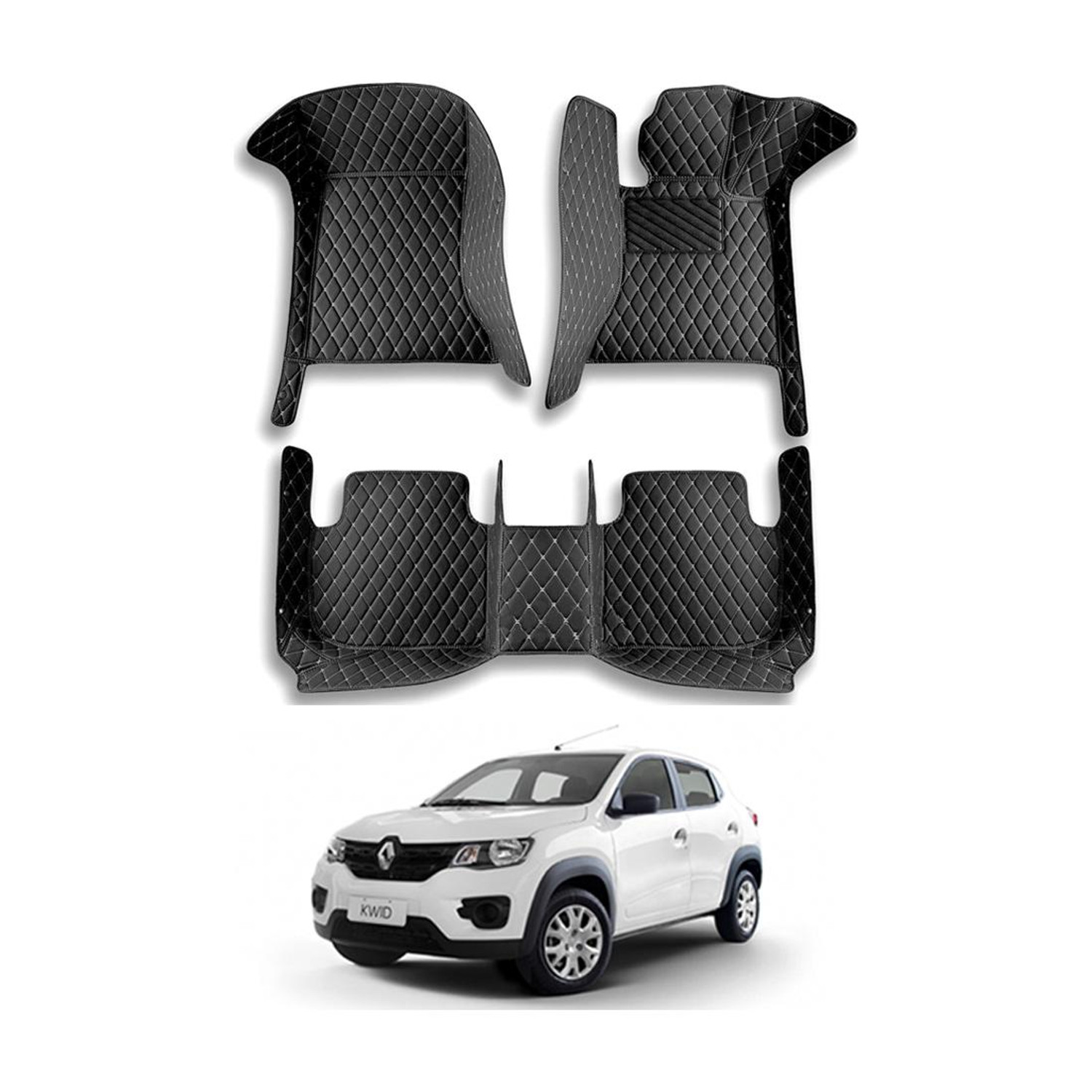 MATIES Leatherite 7D Mat For Renault Kwid (Black) - Image 1