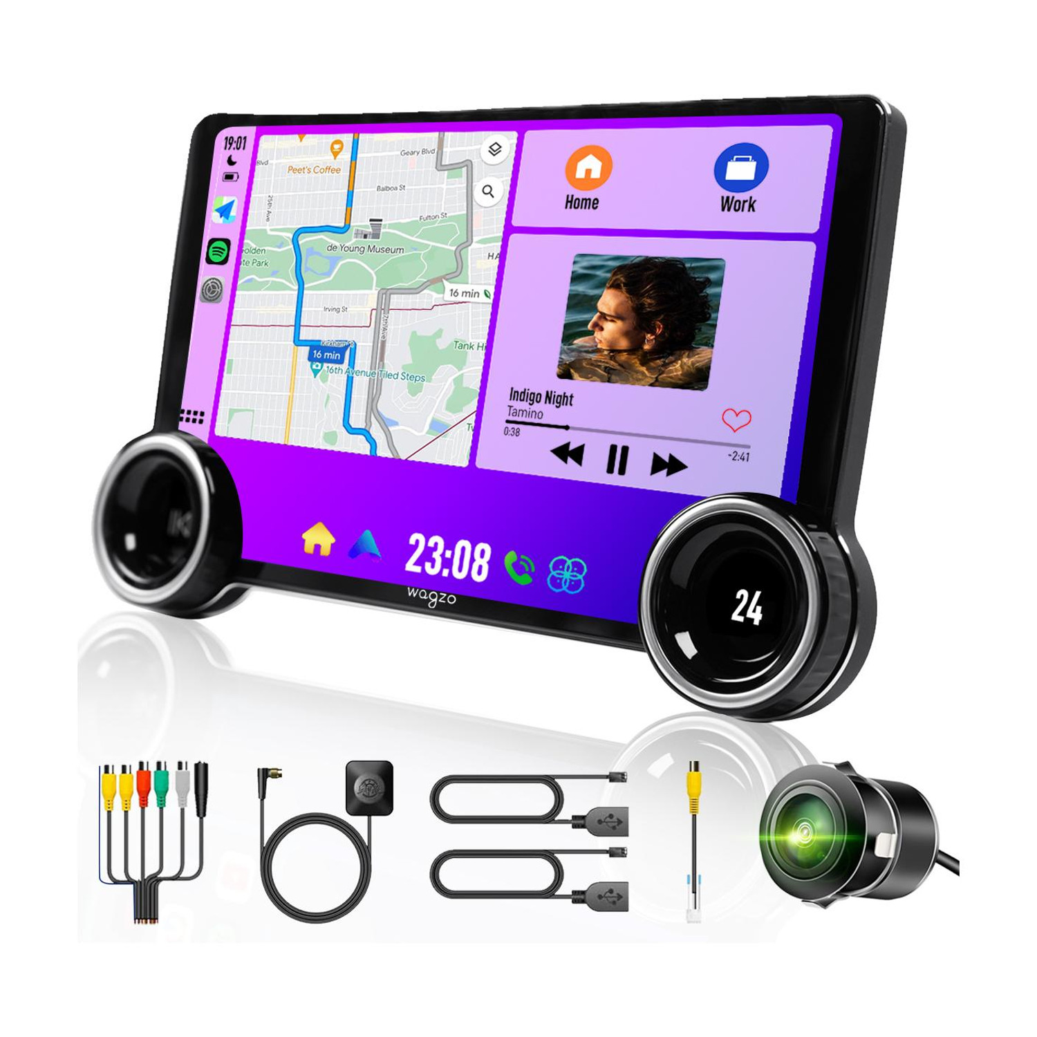 Wagzo 2K Diamond Car Android 10.1 In,4GB+64GB,4th Gen,QLED,4 Core, AHD Camera|WAP-15 Car Stereo Price in India - Image 1