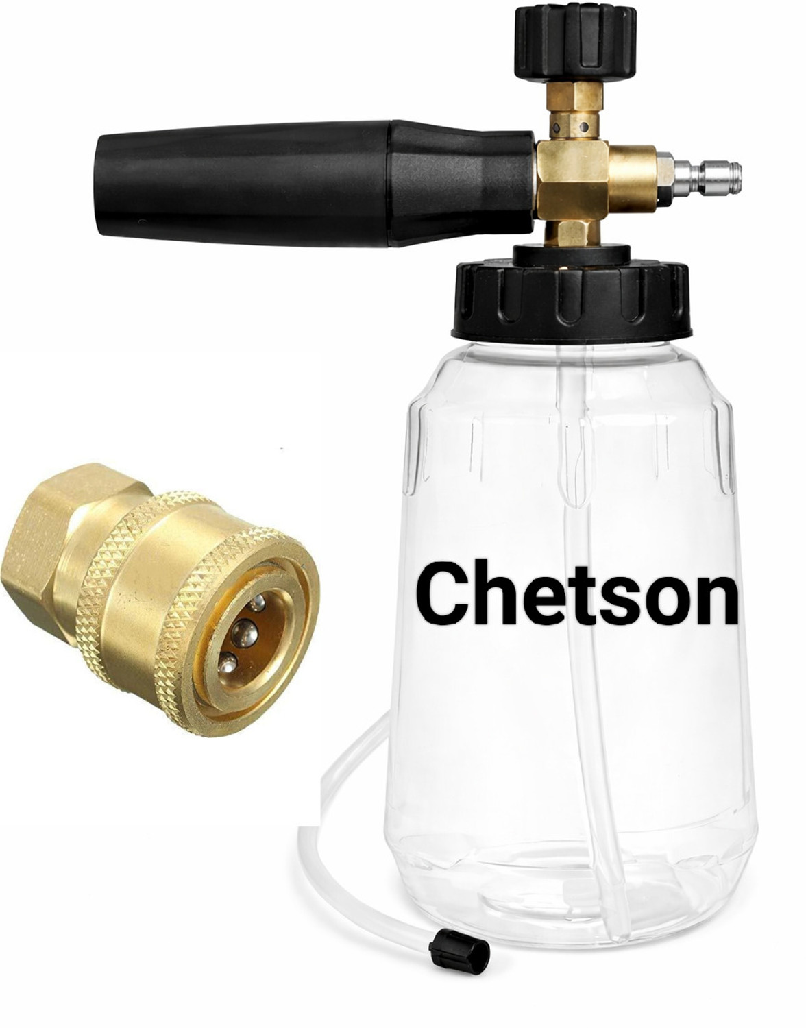 Chetson Transparent Foam Canon Snow Lance Brass Body compatible for all pressure washer Spray Gun - Image 1