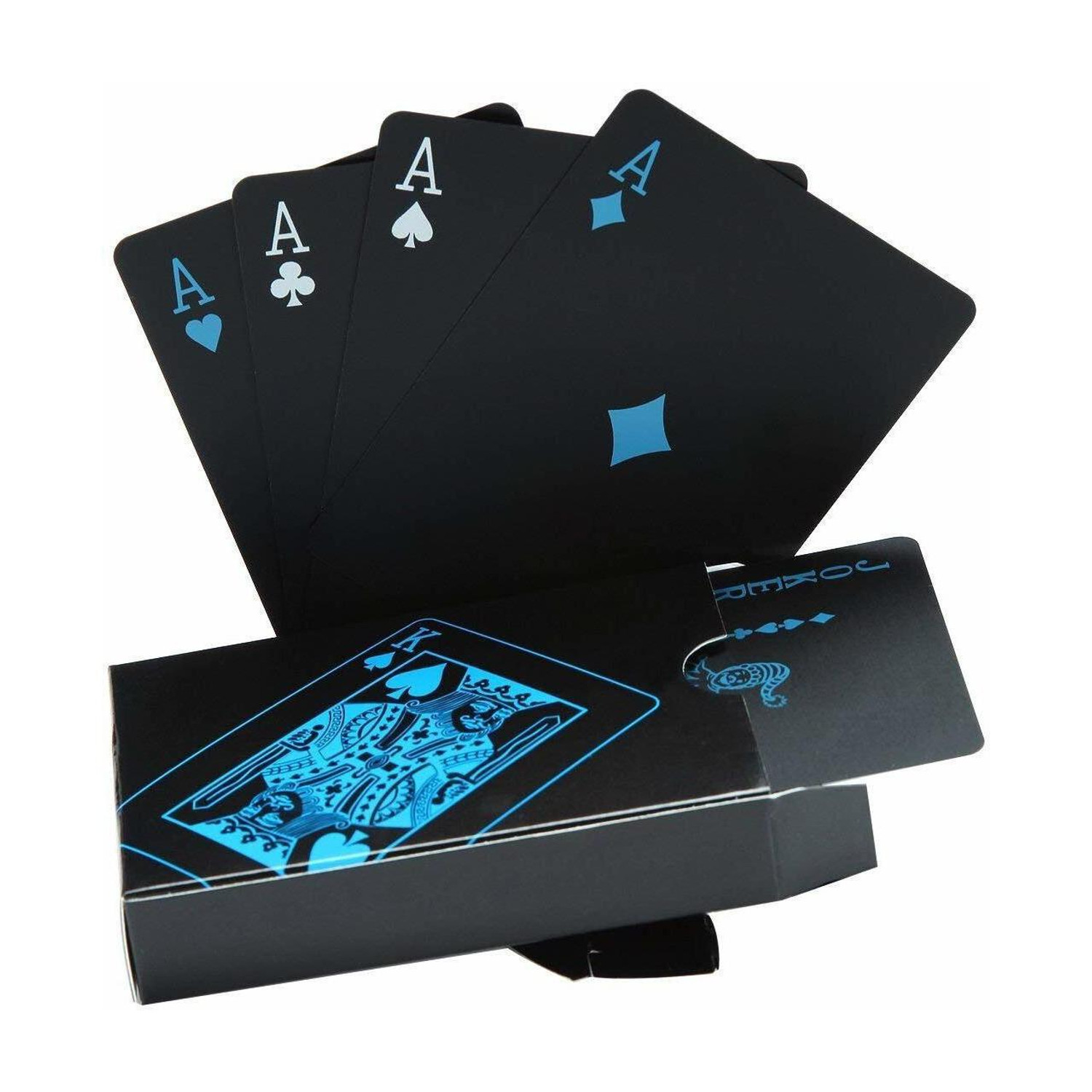 Protos India.Net Waterproof 54 Pieces of PVC Plastic Magic Tricks Tool Poker Playing Card (Black) - Image 1