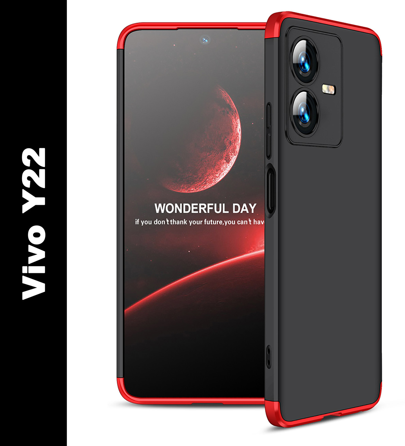 FlareHUB Back Cover for Vivo Y22 (Red, Hard Case, Pack of: 1) - Image 1