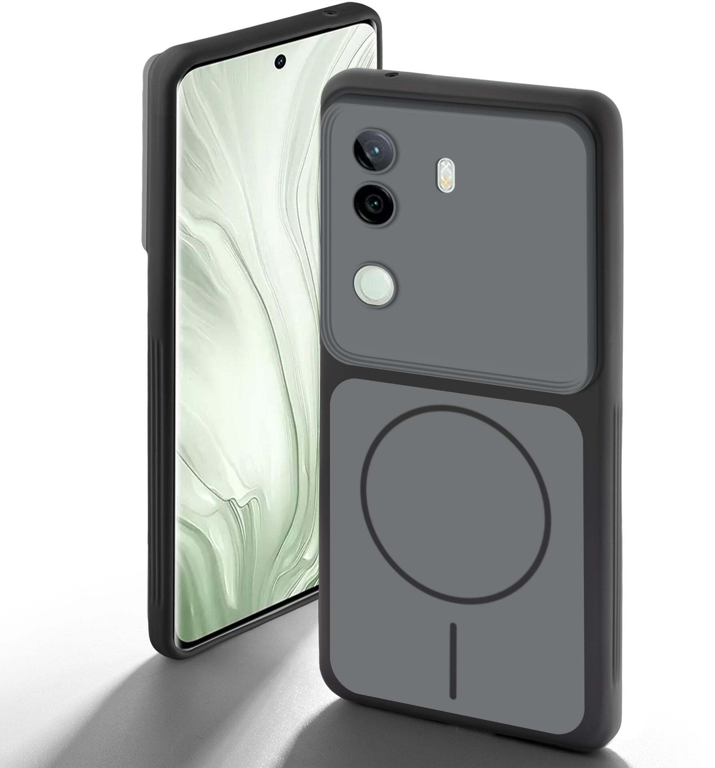 RESOURIS Back Cover for vivo V40e 5G, Black Grip Case - Image 1
