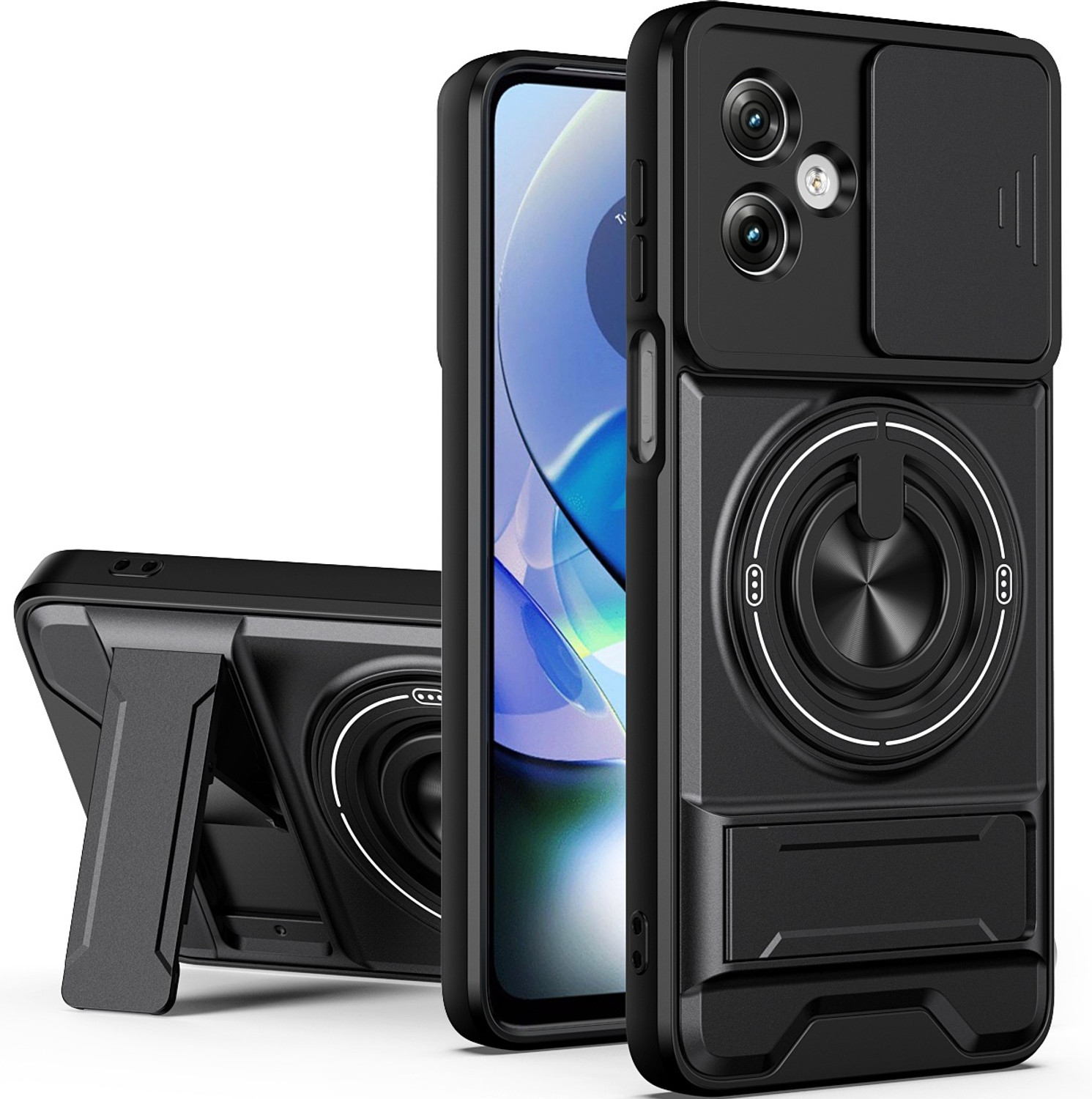 Cover Alive Back Cover for Motorola G54 5G (Black, Slider, Thermoplastic Polyurethane, Pack of: 1) - Image 1