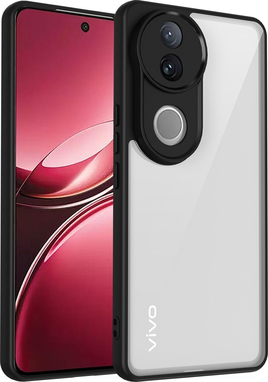 Cover Alive Back Cover for Vivo T4R 5G (Black, Transparent) - Image 1