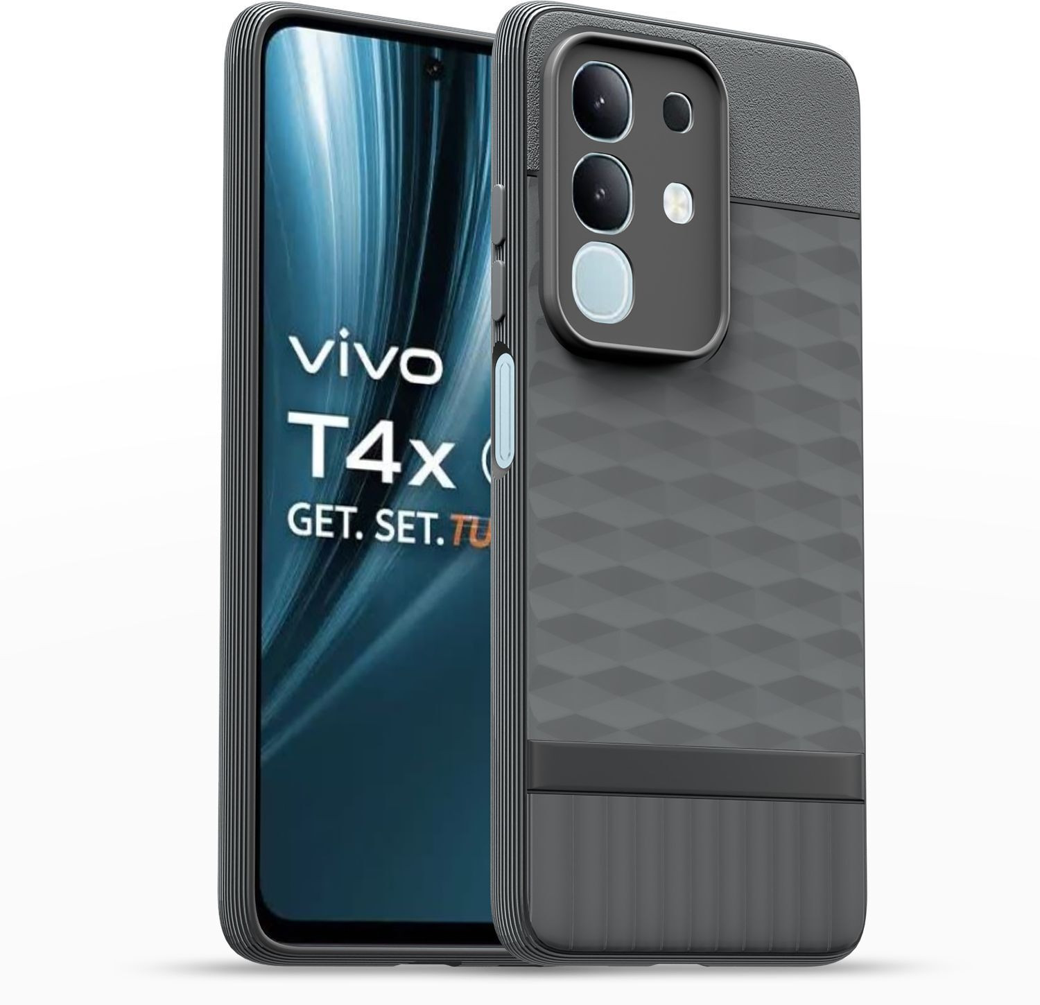 GLOBAL NOMAD Back Cover for Vivo T4x 5G / Vivo Y31 Pro 5G (Grey, Grip Case, Thermoplastic Polyurethane, Pack of: 1) - Image 1