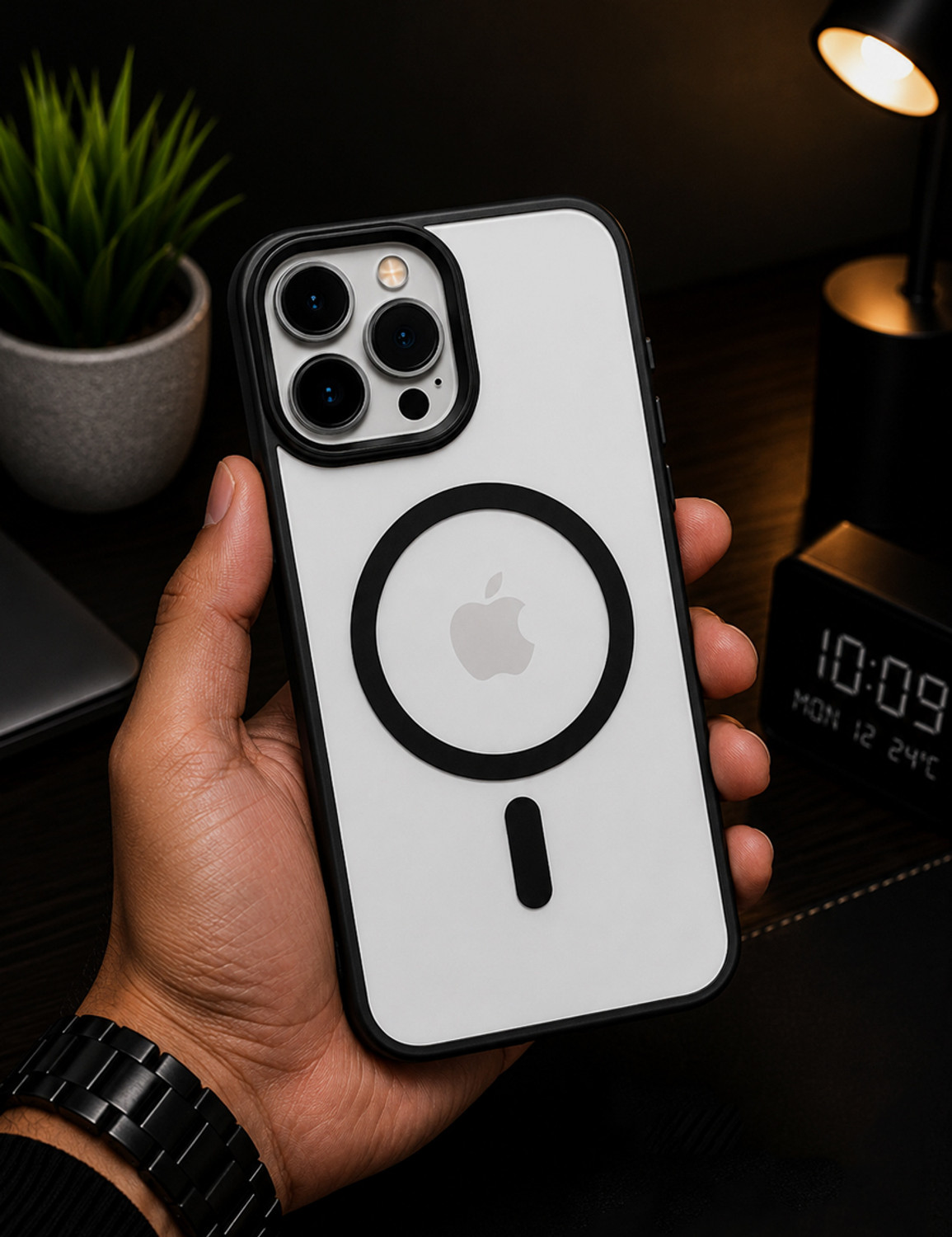 HANIRY Back Cover for iPhone 14 Pro (Black, Grip Case, Polycarbonate, Pack of: 1) - Image 1