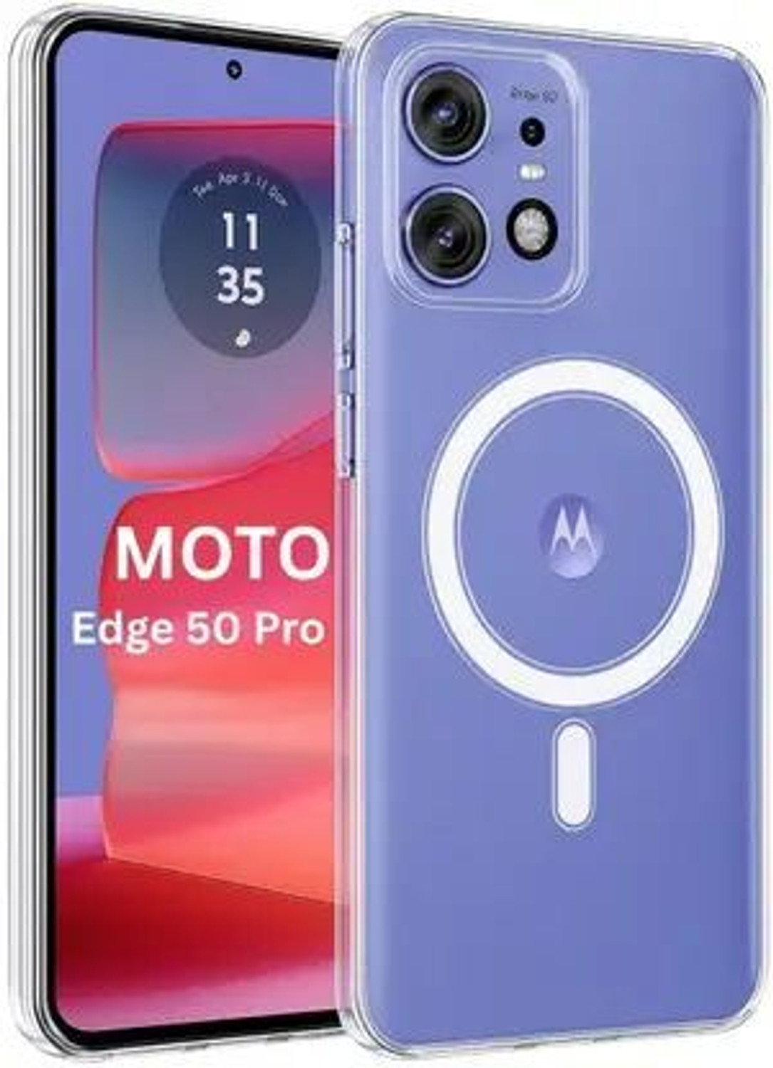 KWINE CASE Back Cover for MOTOROLA Edge 50 Pro 5G (Transparent, Magsafe, Fiber, Pack of: 1) - Image 1