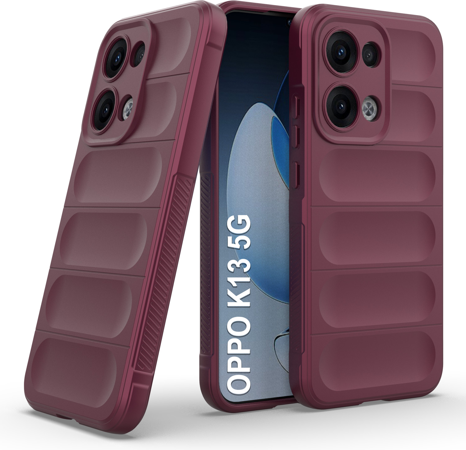 GLOBAL NOMAD Back Cover for OPPO K13 5G (Maroon, 3D Case, Silicon, Pack of: 1) - Image 1
