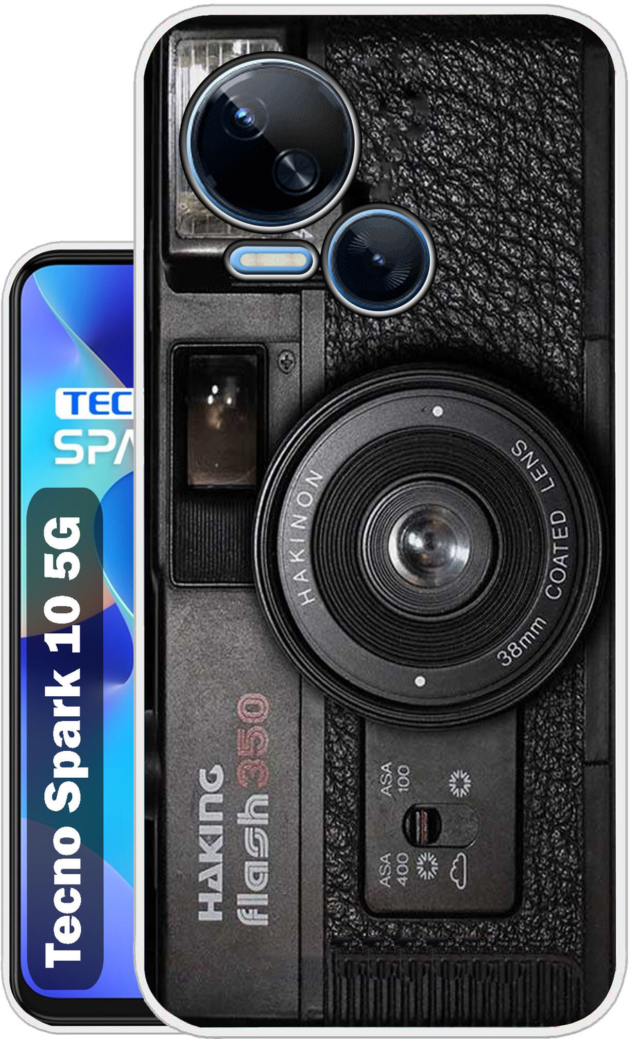 Case Club Back Cover for Tecno Spark 10 5G (Black, Grip Case, Silicon, Pack of: 1) - Image 1
