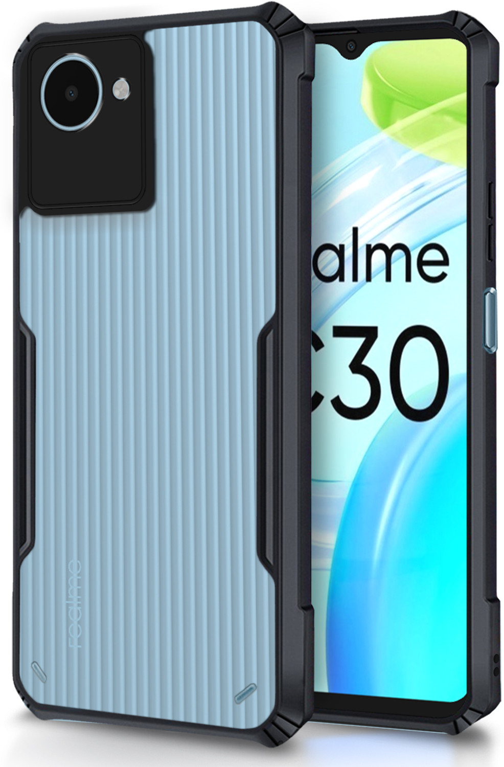 Pikkme Back Cover for Realme C30 (Black, Camera Bump Protector, Thermoplastic Polyurethane, Pack of: 1) - Image 1